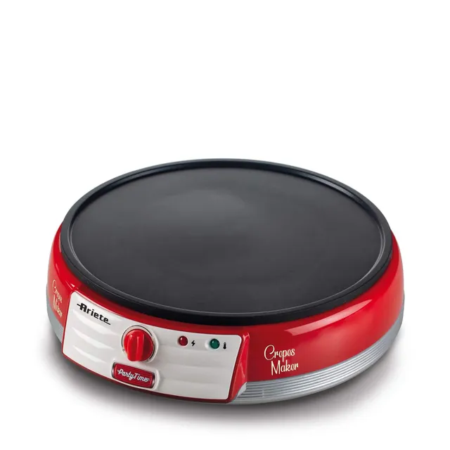 ariete-party-time-202-cr-pi-re-lectrique-rouge-plaque-anti-adh-sive-1000-w-avec- image 1