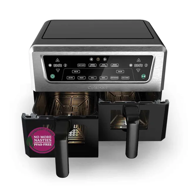 cuisinart-xxl-air-fryer-double-tiroir-sans-pfas-2-x-5-2-l-6-en-1-cuisson-synchro image 1