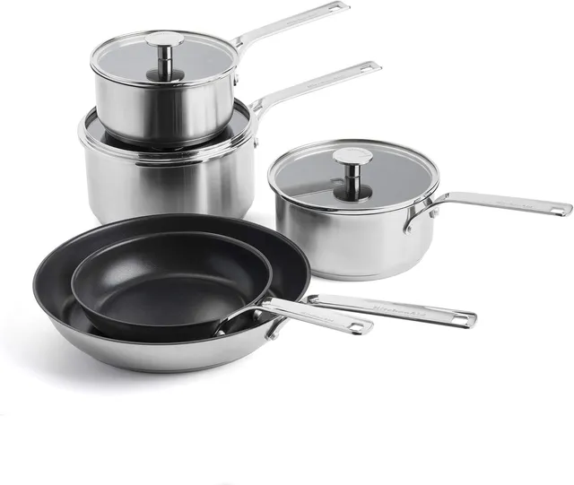 kitchenaid-stainless-steel-batterie-de-cuisine-antiadh-sive-5-pi-ces-acier-inoxy image 1
