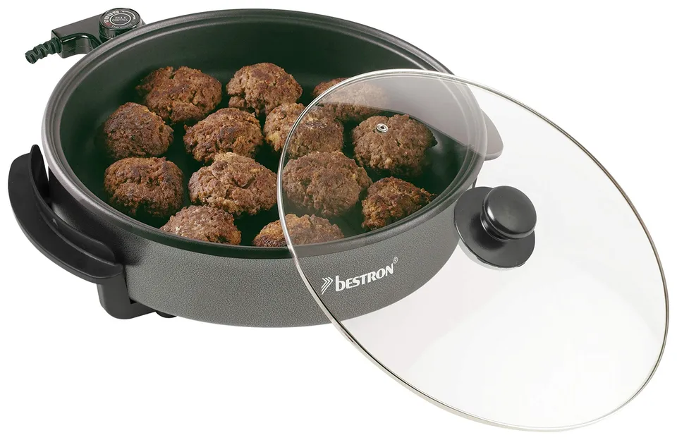 bestron-ahp1500z-po-le-lectrique-de-f-te-xl-32-cm-avec-couvercle-en-verre-rev-te image 1