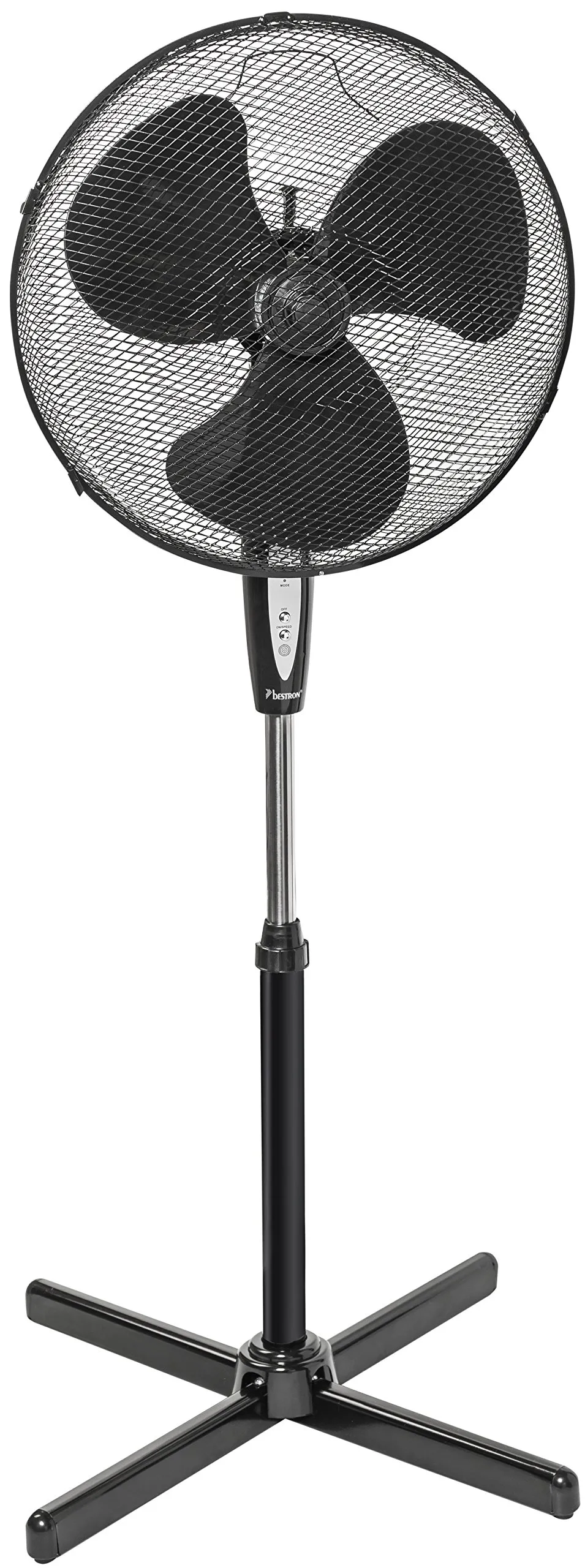 bestron-asv45zr-ventilateur-sur-pied-noir-45-cm-3-vitesses-oscillation-75-hauteu image 1