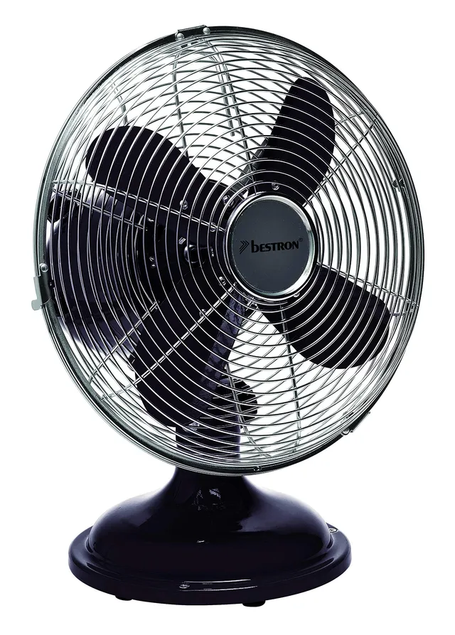 bestron-dft25z-ventilateur-de-table-r-tro-oscillant-30-cm-30-w-3-vitesses-noir image 1