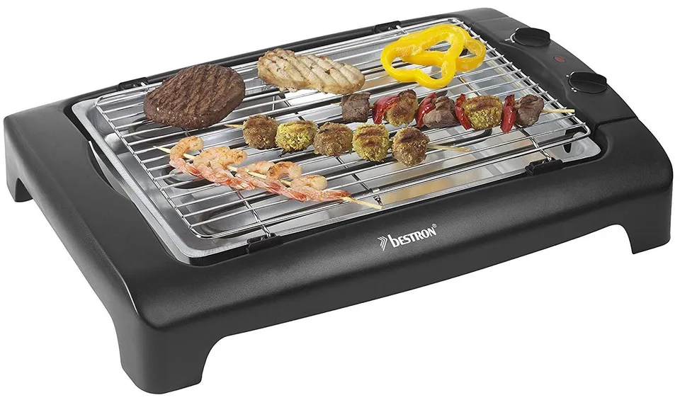 bestron-aja802t-barbecue-de-table-lectrique-2000-w-grille-36-x-28-cm-pieds-haute image 1