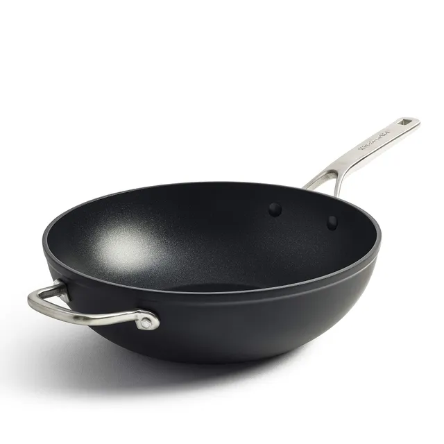 kitchenaid-classic-wok-antiadh-sif-3-couches-en-aluminium-forg-30-cm-5-l-poign-e image 1
