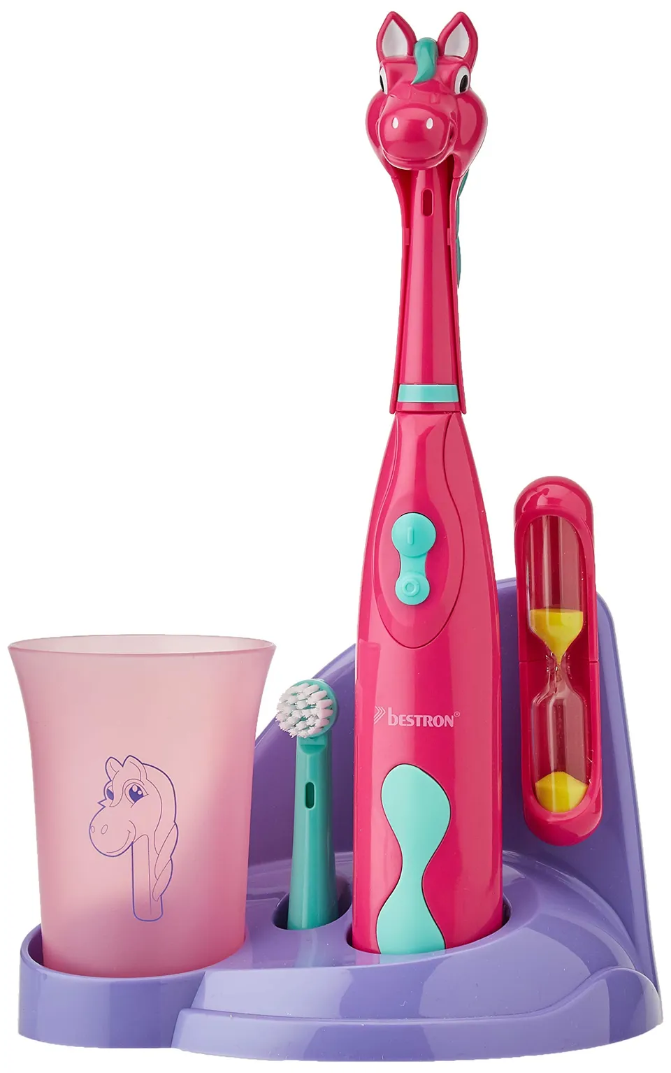 bestron-dsa3500p-brosse-dents-lectrique-pour-enfants-pretty-pony-avec-gobelet-sa image 1