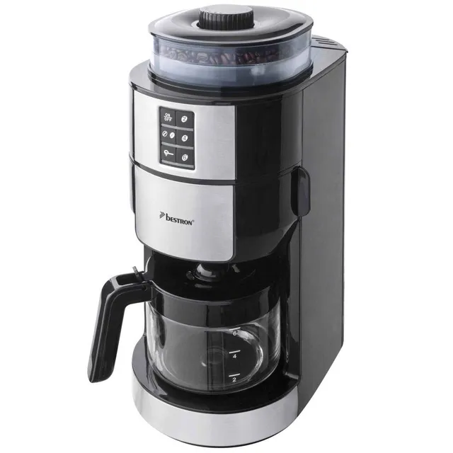 bestron-acm1100g-cafeti-re-lectrique-avec-moulin-grains-int-gr-et-filtre-6-tasse image 1