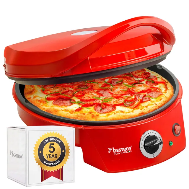 bestron-apz400-four-pizza-lectrique-rouge-plaque-en-pierre-chauffage-haut-bas-ju image 1