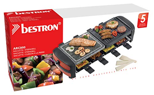bestron-arc800-gril-raclette-lectrique-2-plaques-antiadh-sives-et-pierre-pour-8- image 8