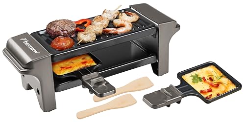 bestron-agr102-appareil-raclette-mini-grill-1-2-personnes-avec-2-po-lons-antiadh image 8