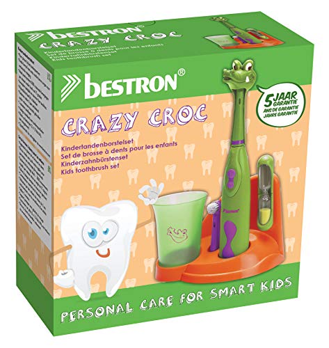 bestron-dsa3500a-brosse-dents-lectrique-enfant-crazy-croc-3000-rotations-min-set image 4