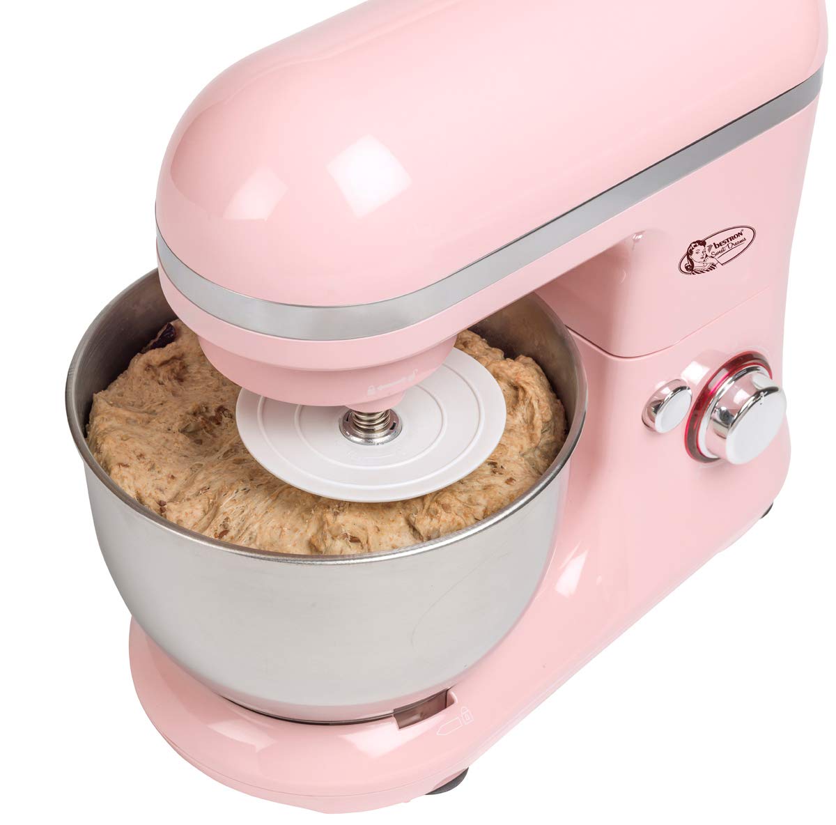 bestron-sweet-dreams-akm900sdp-robot-de-cuisine-r-tro-1000-w-fouet-batteur-croch image 4