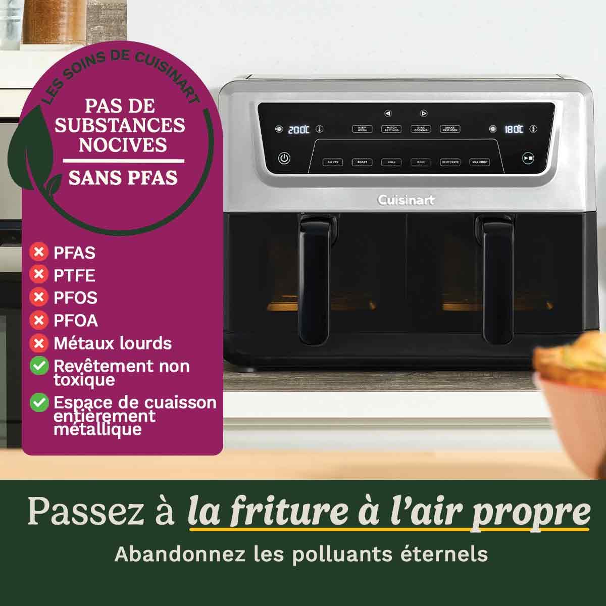 cuisinart-xxl-air-fryer-double-tiroir-sans-pfas-2-x-5-2-l-6-en-1-cuisson-synchro image 3