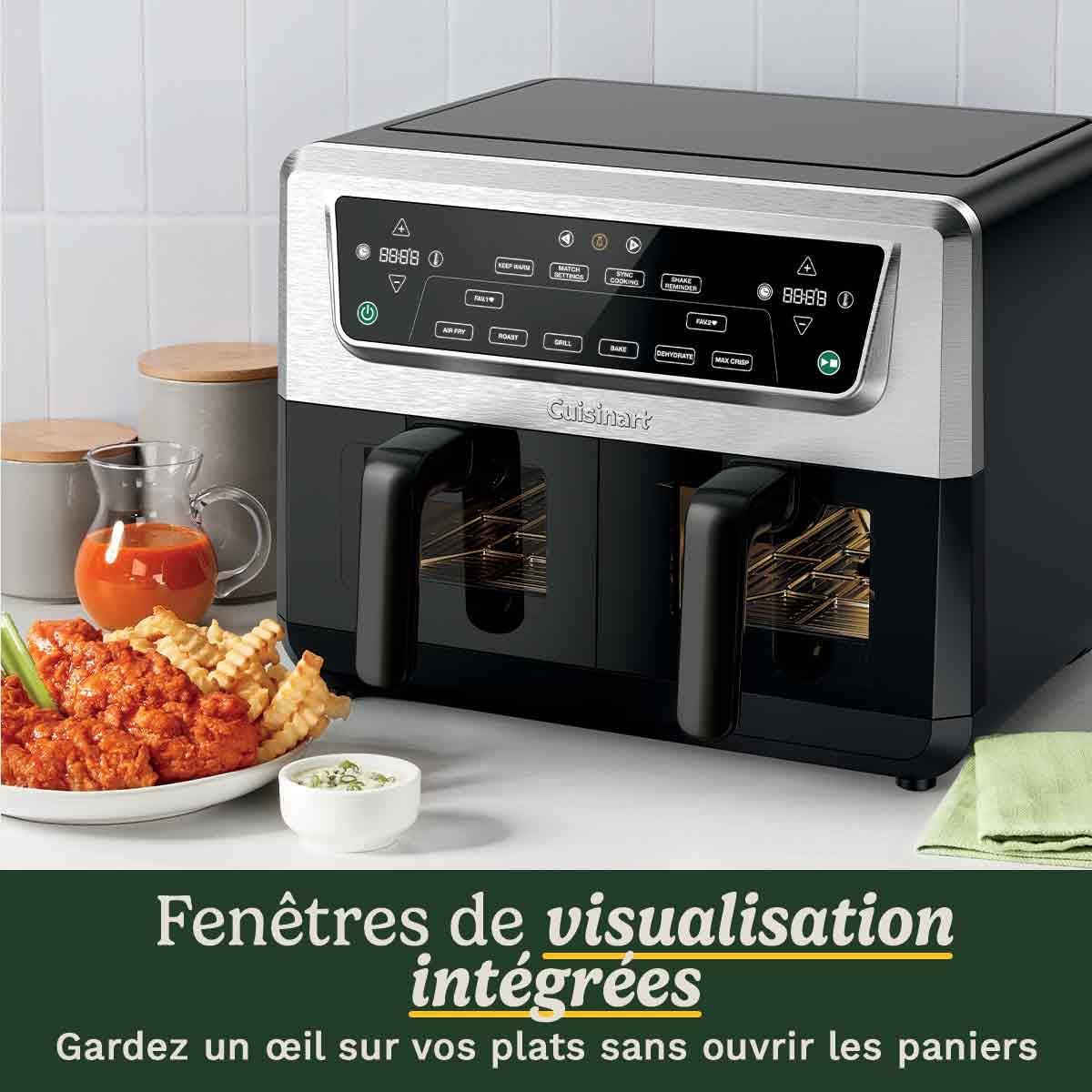 cuisinart-xxl-air-fryer-double-tiroir-sans-pfas-2-x-5-2-l-6-en-1-cuisson-synchro image 5