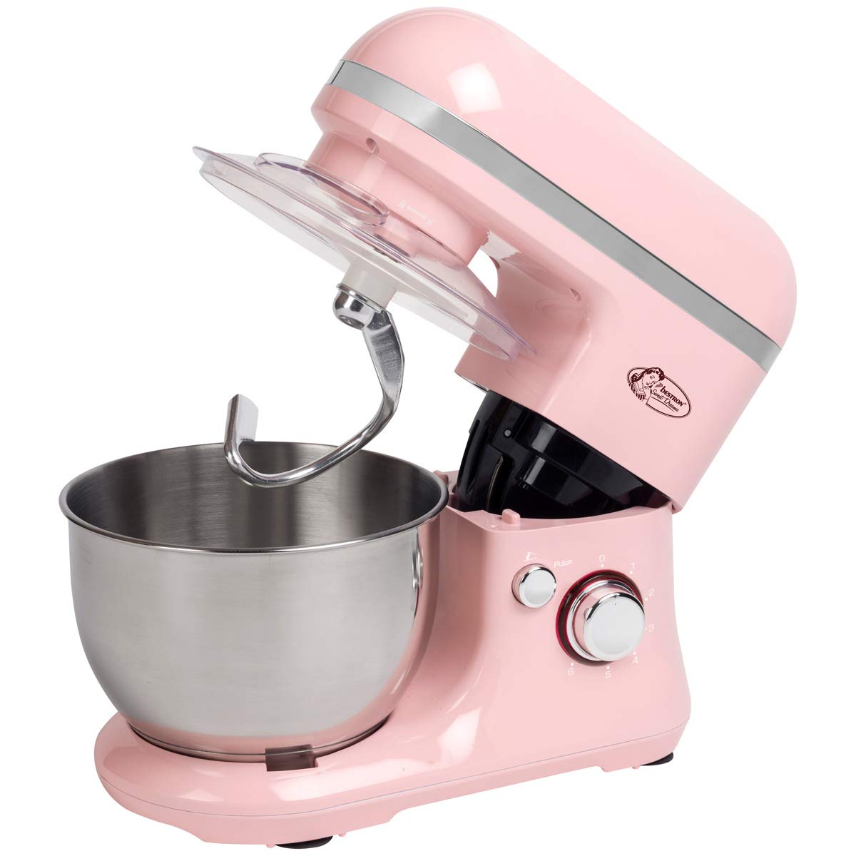 bestron-sweet-dreams-akm900sdp-robot-de-cuisine-r-tro-1000-w-fouet-batteur-croch image 2