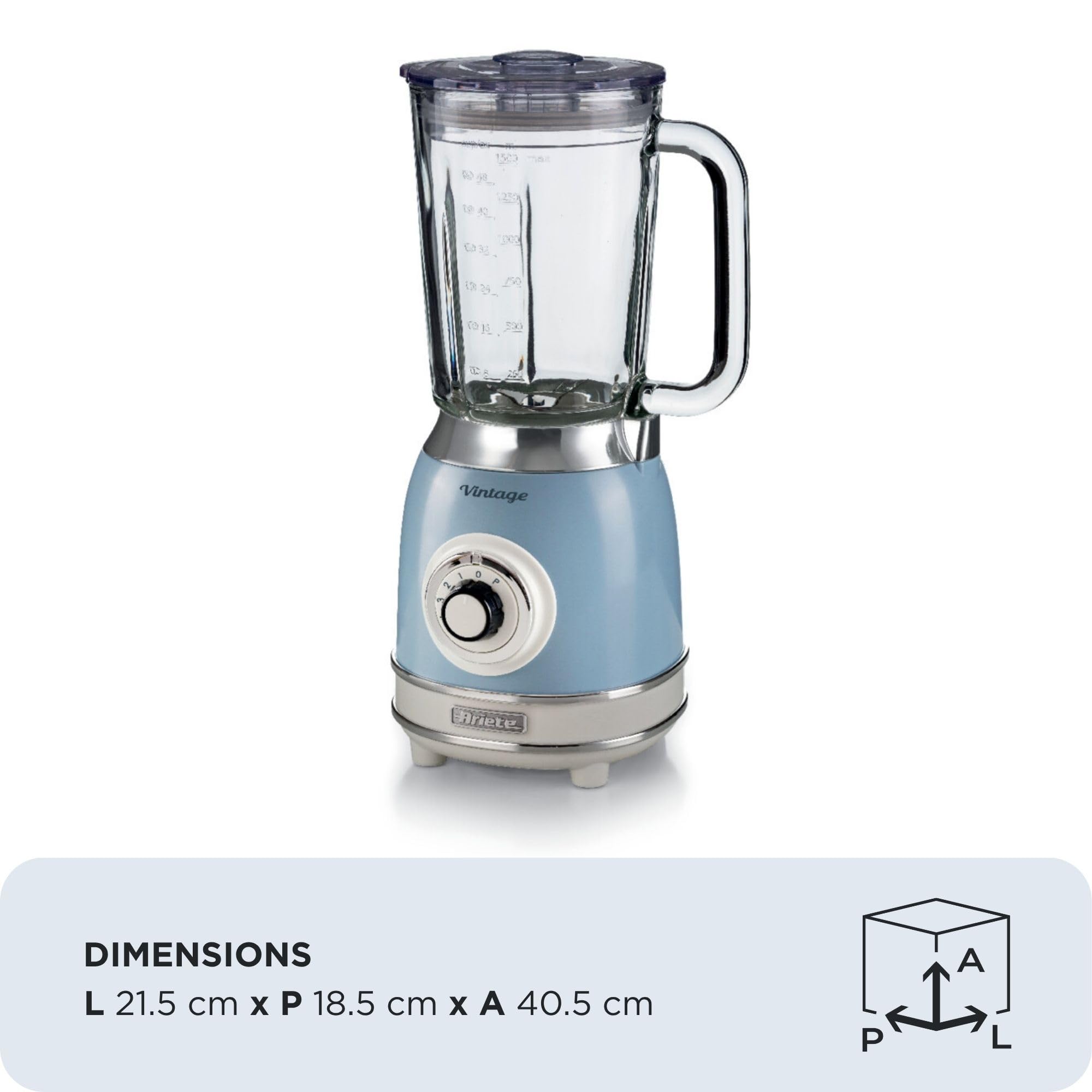ariete-vintage-583-mixeur-blender-en-verre-1-5-l-4-lames-inox-4-vitesses-impulsi image 2