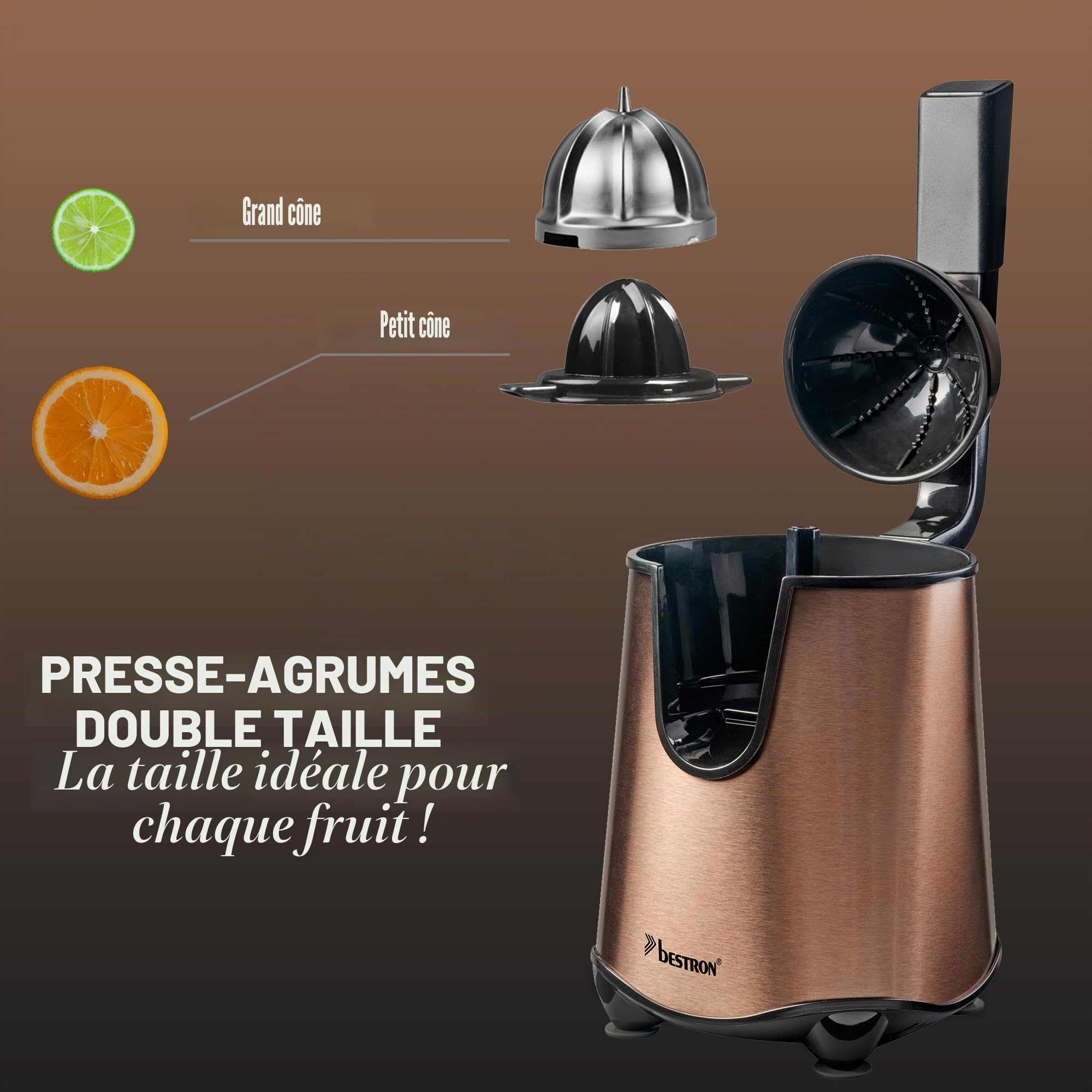 bestron-acj600co-presse-agrumes-lectrique-avec-levier-soft-press-bec-anti-goutte image 3