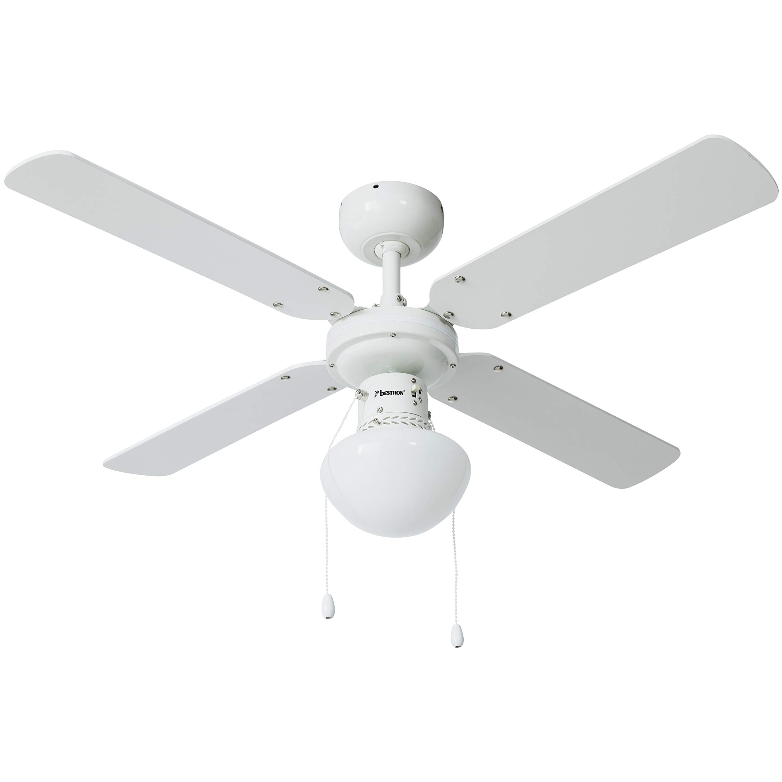 bestron-dhb42w-ventilateur-de-plafond-avec-lampe-102-cm-50-w-blanc-rable-4-pales image 1