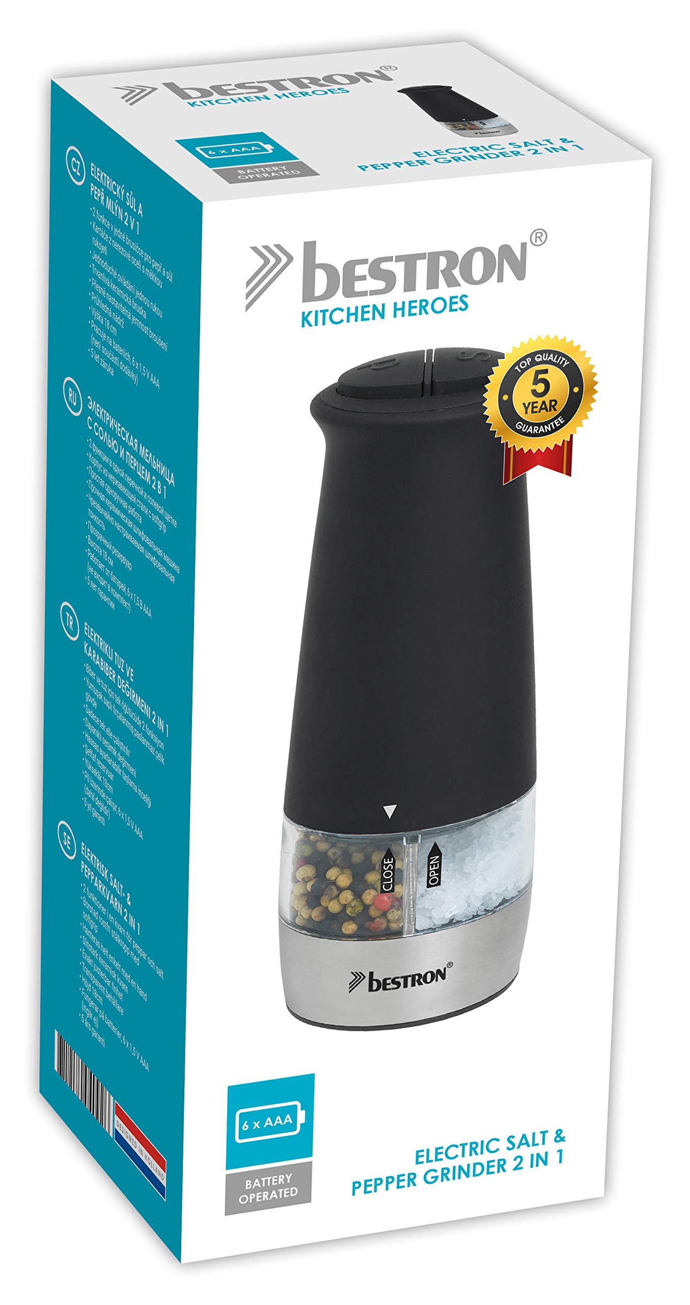bestron-aps532z-moulin-sel-et-poivre-2-en-1-lectrique-meule-c-ramique-acier-inox image 4