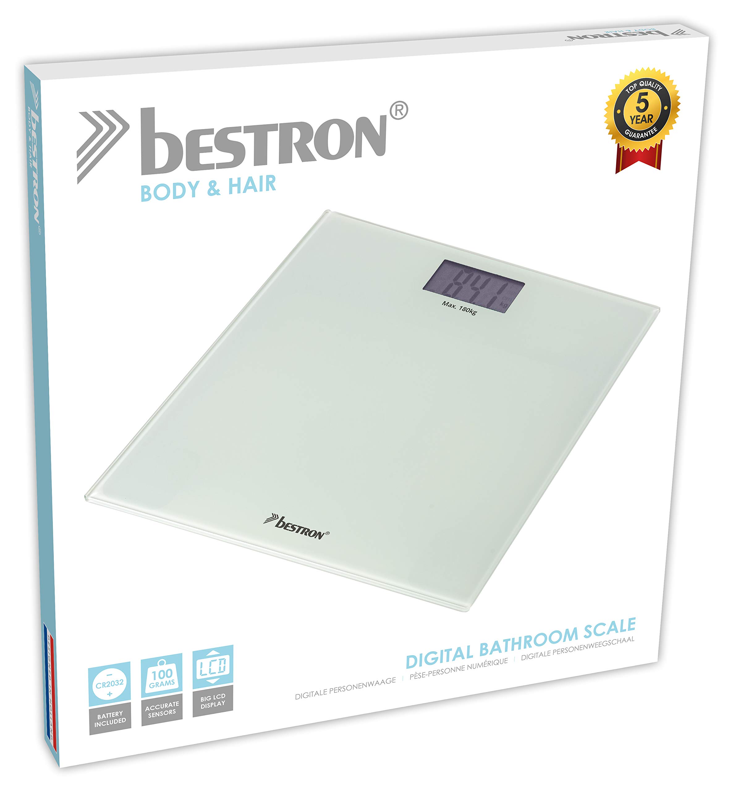 bestron-abs2000w-p-se-personne-avec-cran-lcd-haute-pr-cision-verre-180-kg-blanc image 6