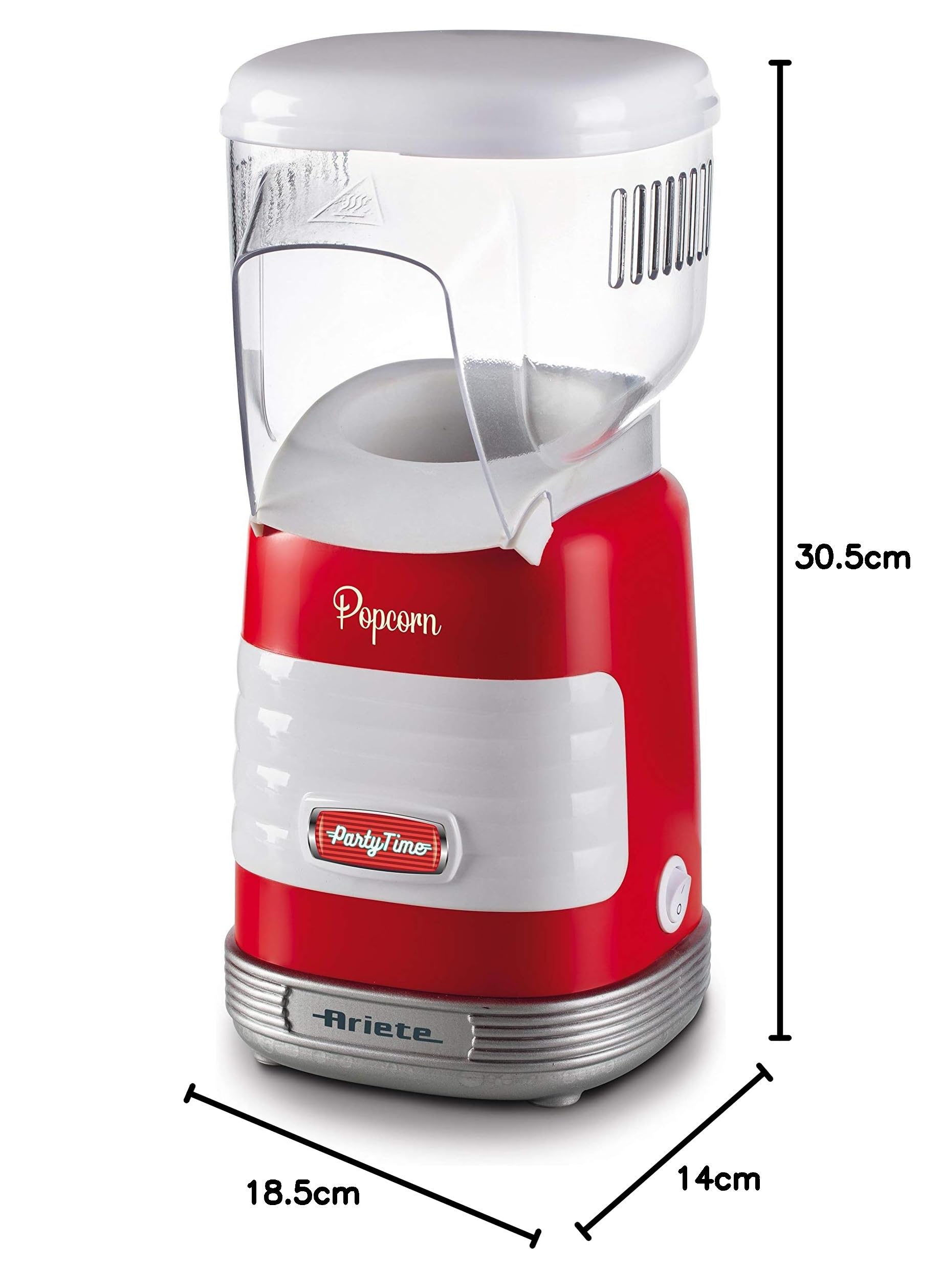 ariete-party-time-2956-machine-pop-corn-air-chaud-1100-w-60-g-de-pop-corn-en-2-m image 5