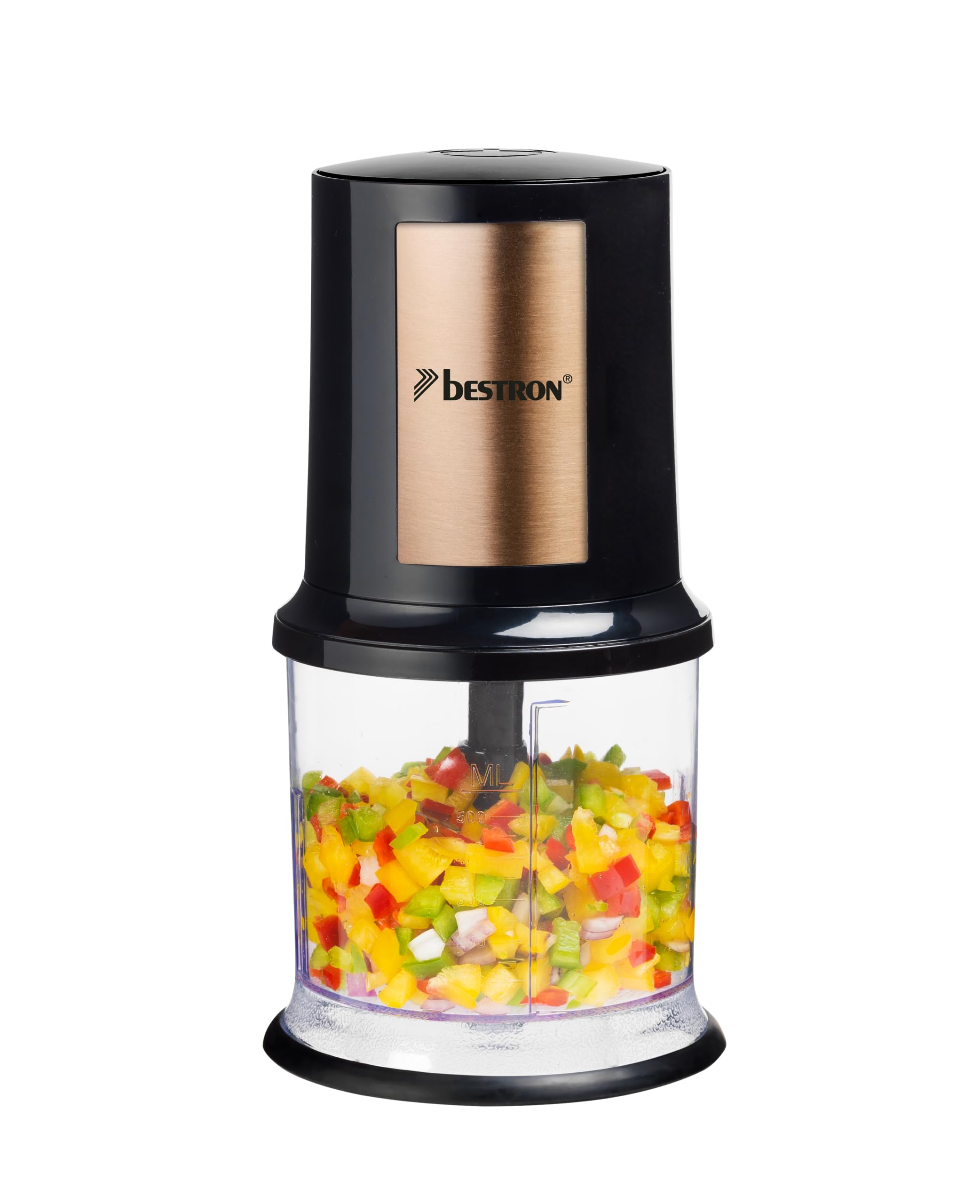 bestron-akc200-mini-hachoir-lectrique-500-ml-2-lames-inox-400-w-noir-argent image 4