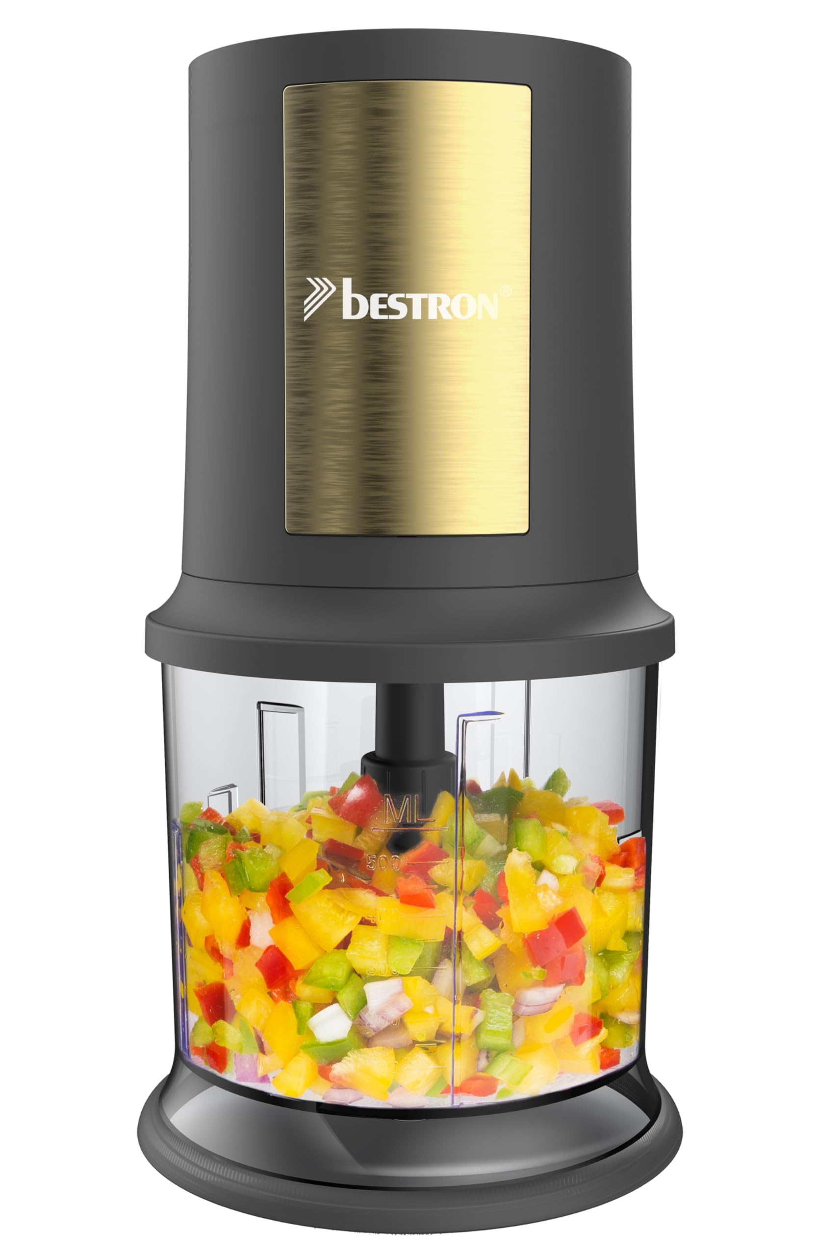 bestron-akc200-mini-hachoir-lectrique-500-ml-2-lames-inox-400-w-noir-argent image 3