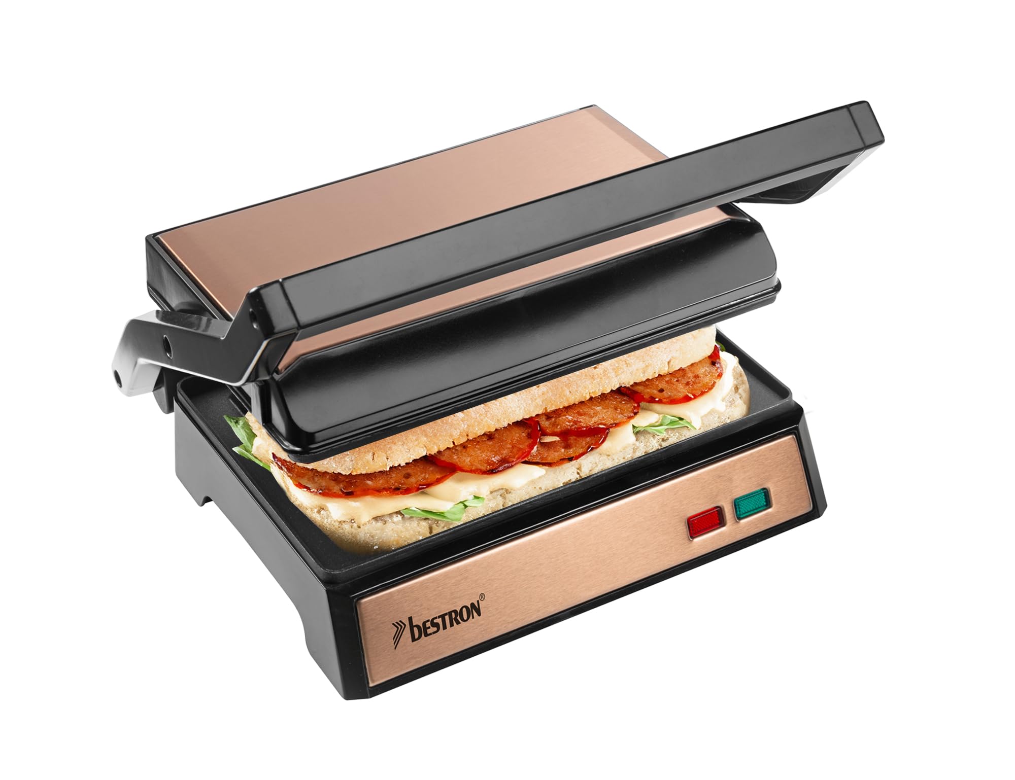 bestron-apm123z-grill-de-contact-panini-1000-w-plaques-rainur-es-22-5-x-14-cm-an image 8