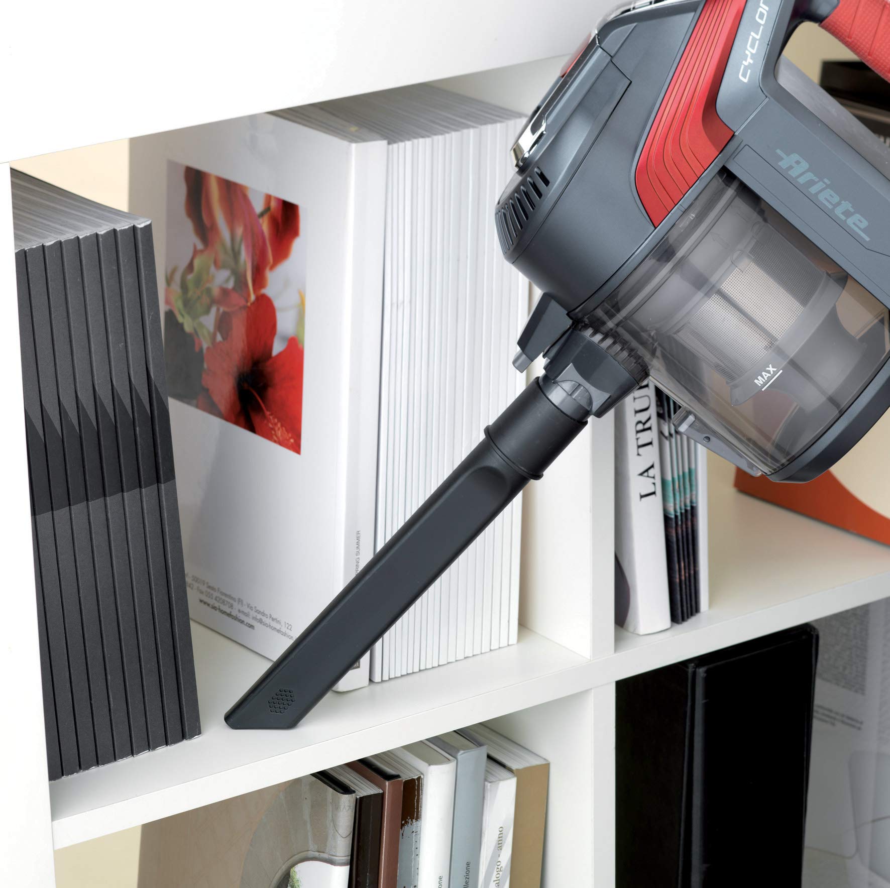 ariete-2763-balai-lectrique-2-en-1-sans-fil-22-v-cyclonique-sans-sac-aspirateur- image 2