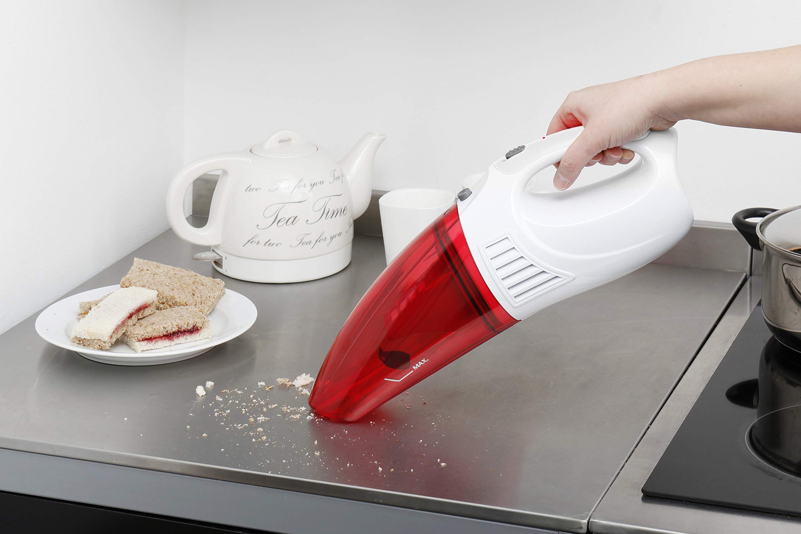 bestron-avc225w-aspirateur-main-sans-fil-humide-et-sec-450-ml-25-w-rouge-blanc image 6