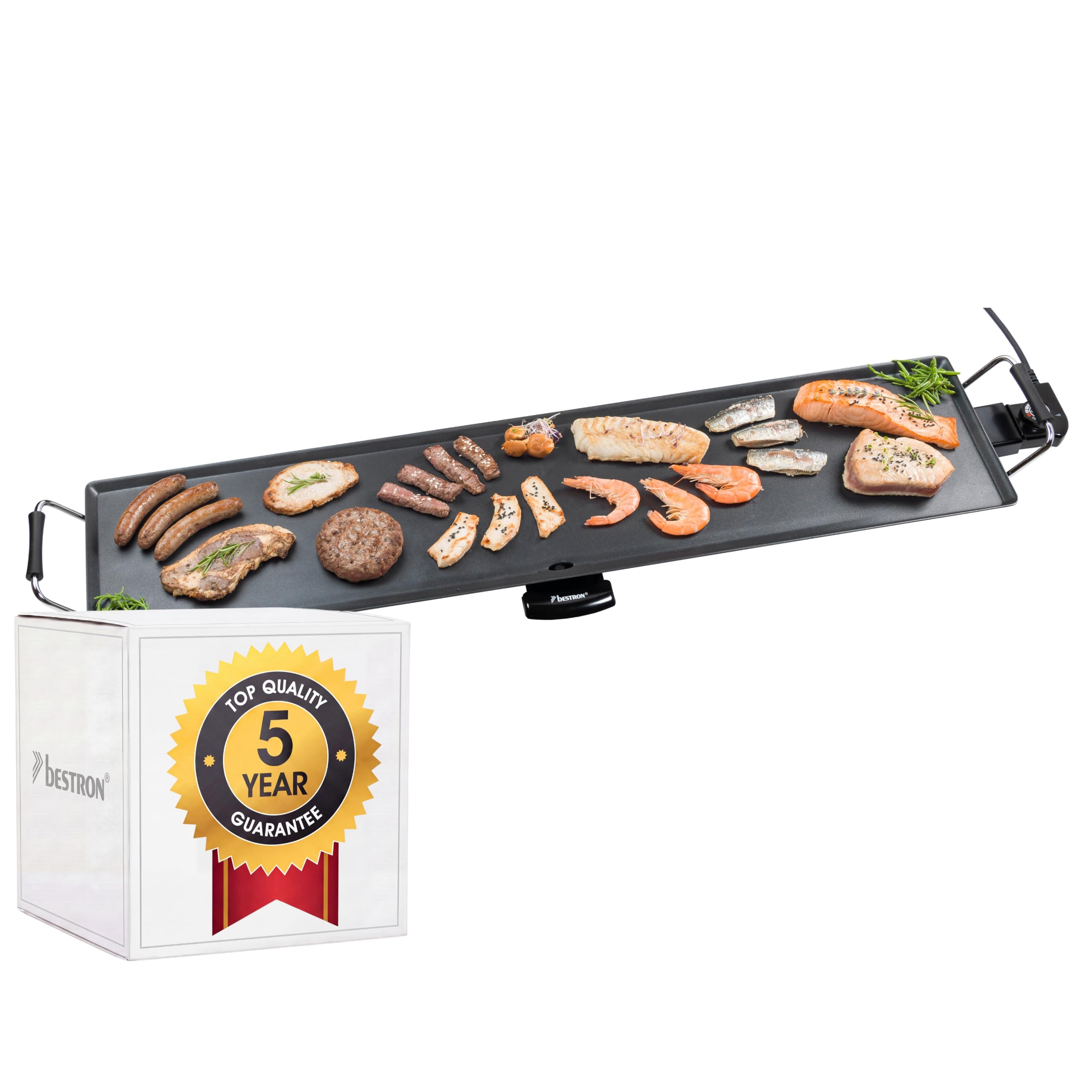 bestron-abp602-plancha-lectrique-teppanyaki-47-5-x-25-5-cm-antiadh-sive-2000-w-t image 6