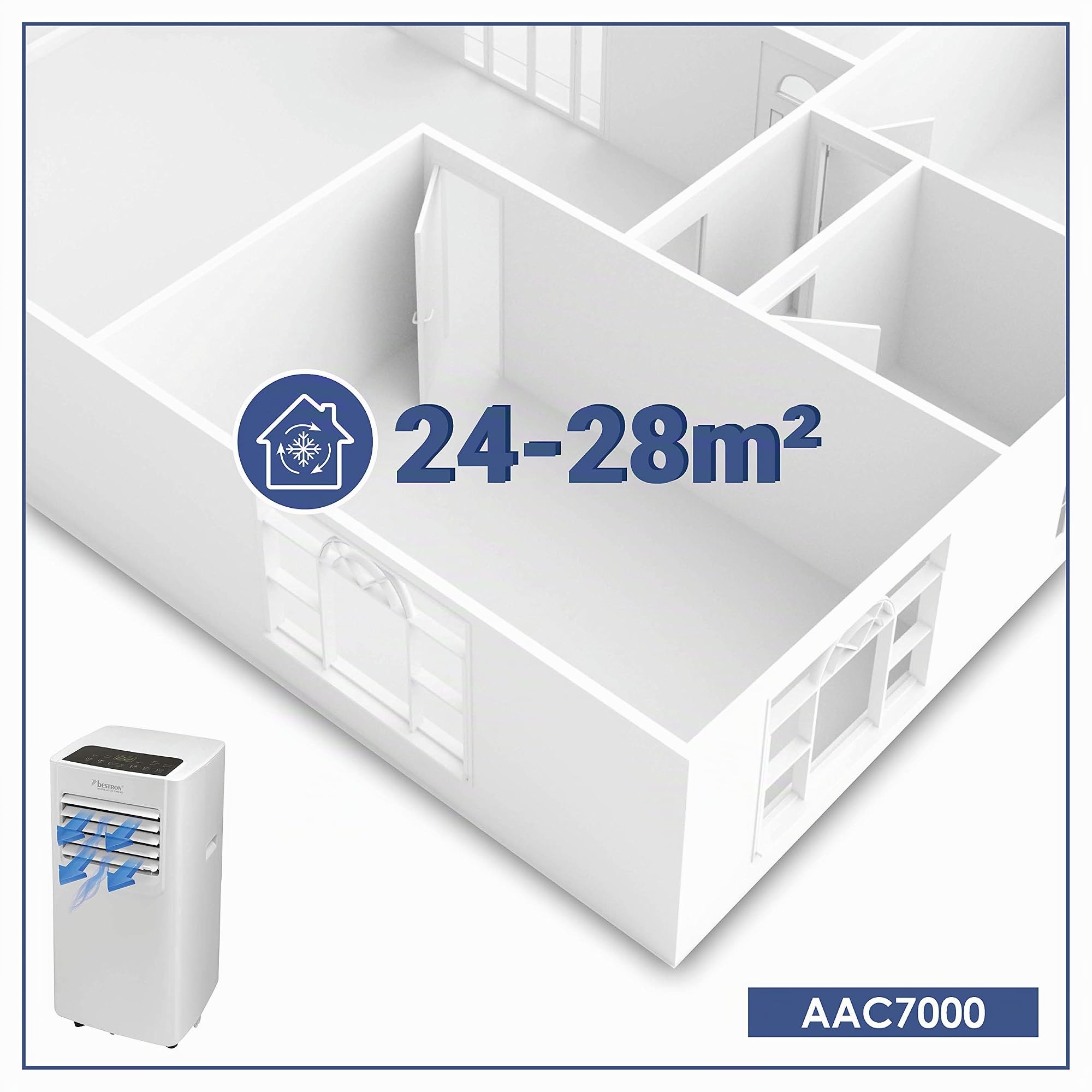 bestron-aac7000-climatiseur-mobile-3-en-1-7000-btu-avec-t-l-commande-et-minuteri image 3