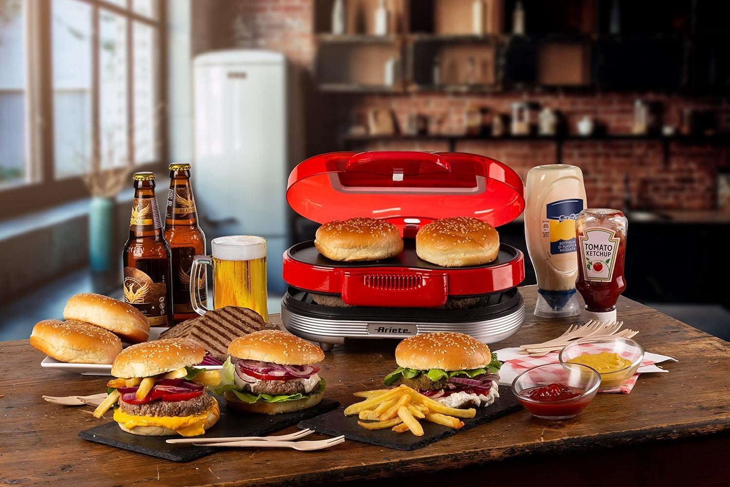 ariete-party-time-205-machine-hamburgers-lectrique-1200-w-avec-deux-plaques-anti image 5