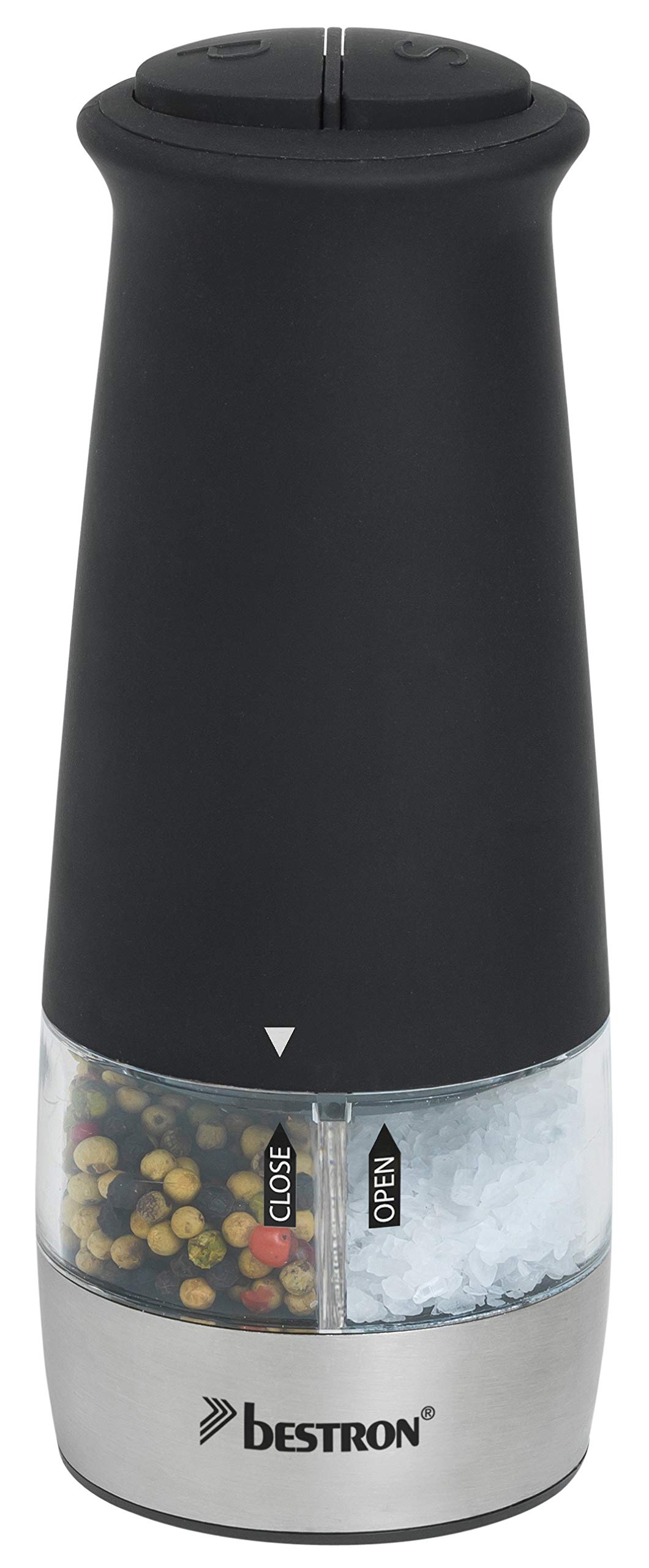bestron-aps532z-moulin-sel-et-poivre-2-en-1-lectrique-meule-c-ramique-acier-inox image 1