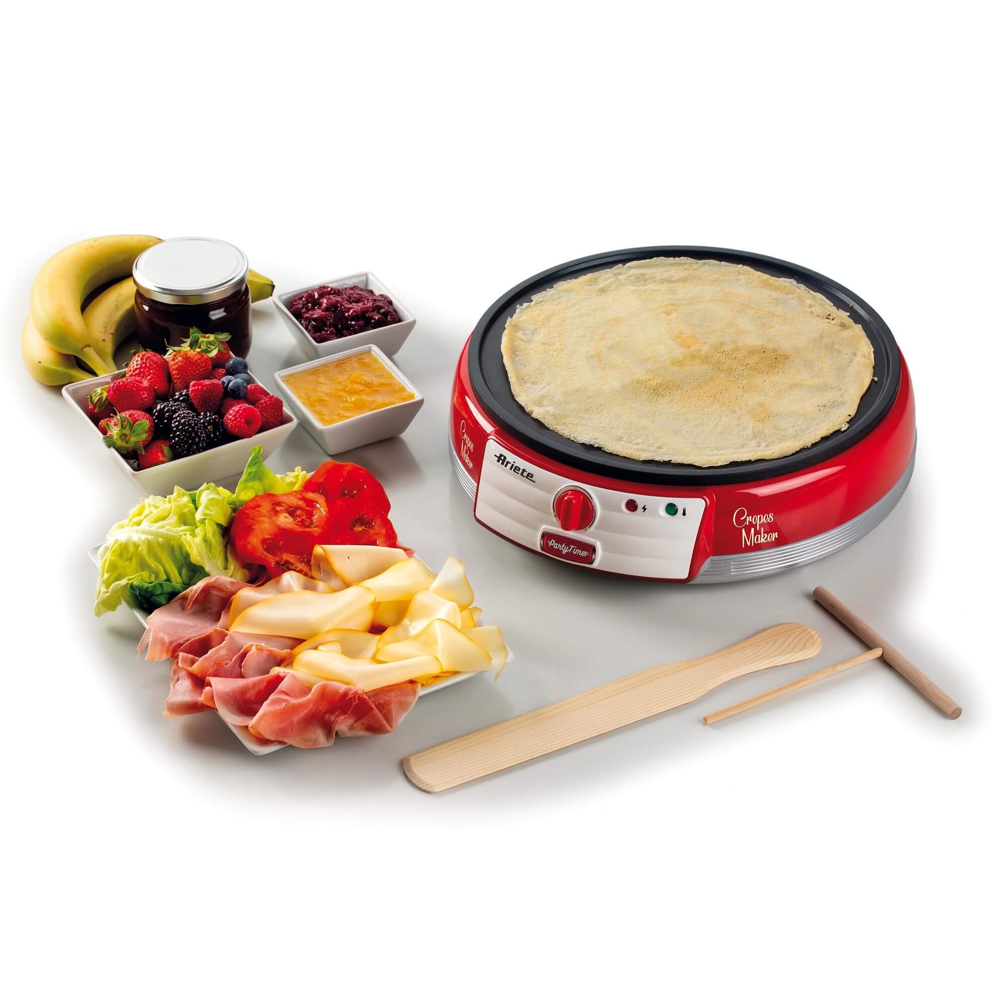 ariete-party-time-202-cr-pi-re-lectrique-rouge-plaque-anti-adh-sive-1000-w-avec- image 3