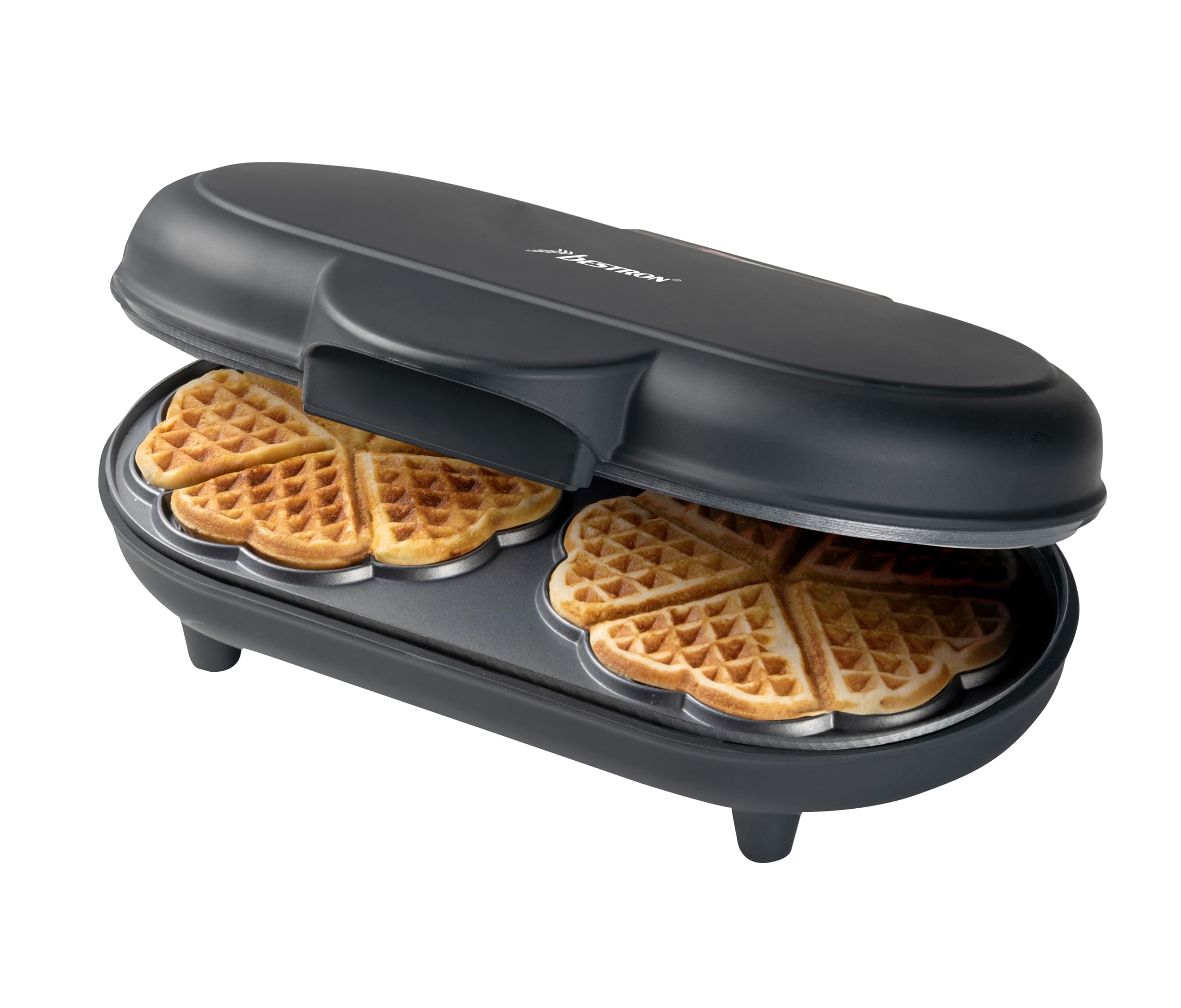 bestron-adwm1000bl-gaufrier-double-sweet-dreams-10-gaufres-en-forme-de-c-ur-anti image 2