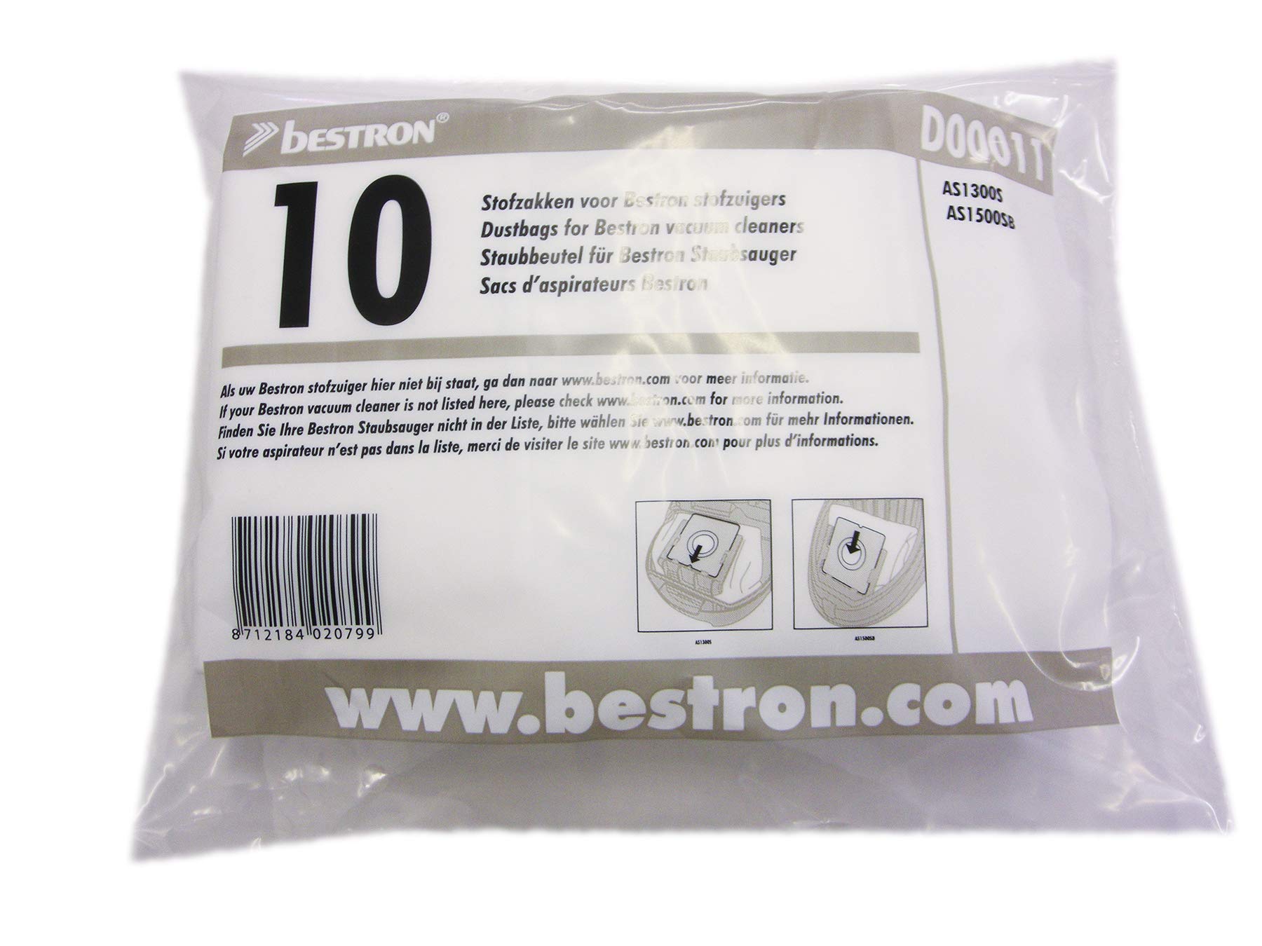 bestron-d00011-lot-de-10-sacs-poussi-re-microfibre-pour-aspirateurs-bestron-as-a image 2