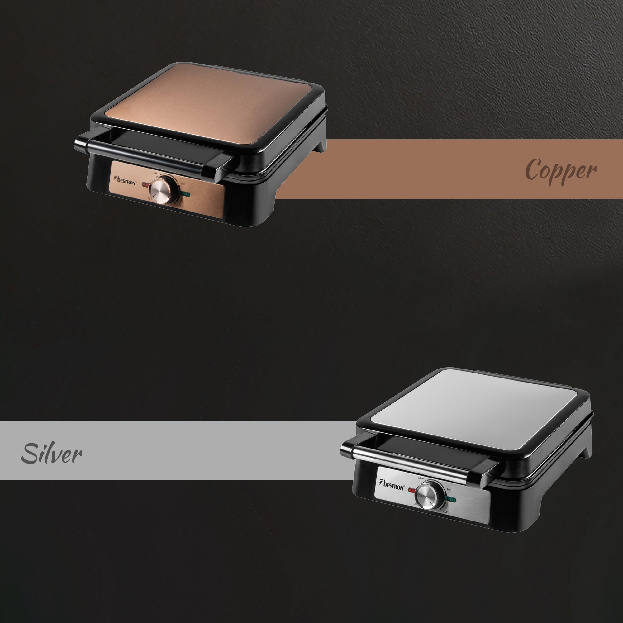 bestron-asw1600co-gaufrier-belge-collection-copper-4-gaufres-10-10-cm-1600-w-aci image 6