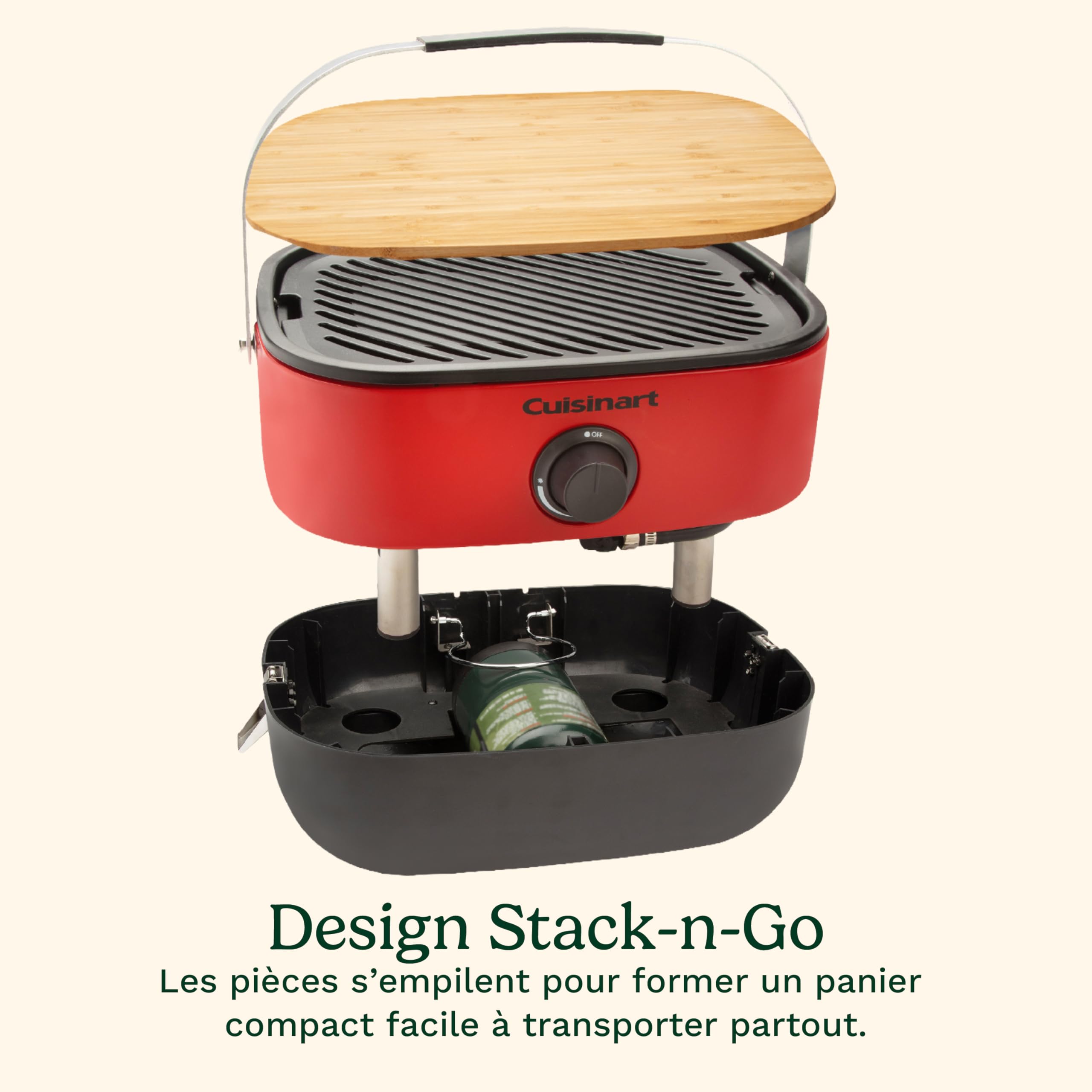 cuisinart-venture-barbecue-gaz-portable-stack-n-go-couvercle-bois-planche-d-coup image 2