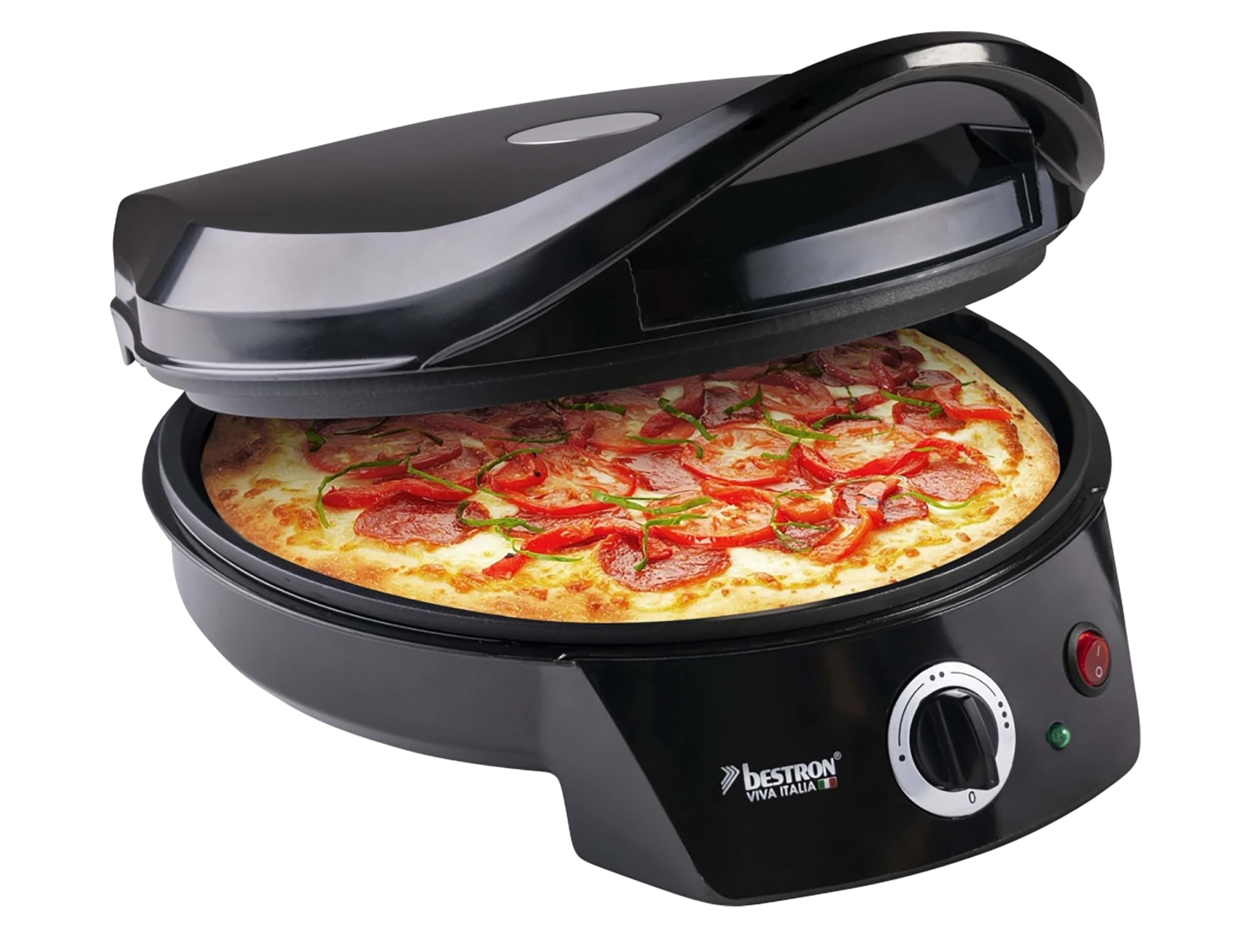 bestron-apz400-four-pizza-lectrique-rouge-plaque-en-pierre-chauffage-haut-bas-ju image 2