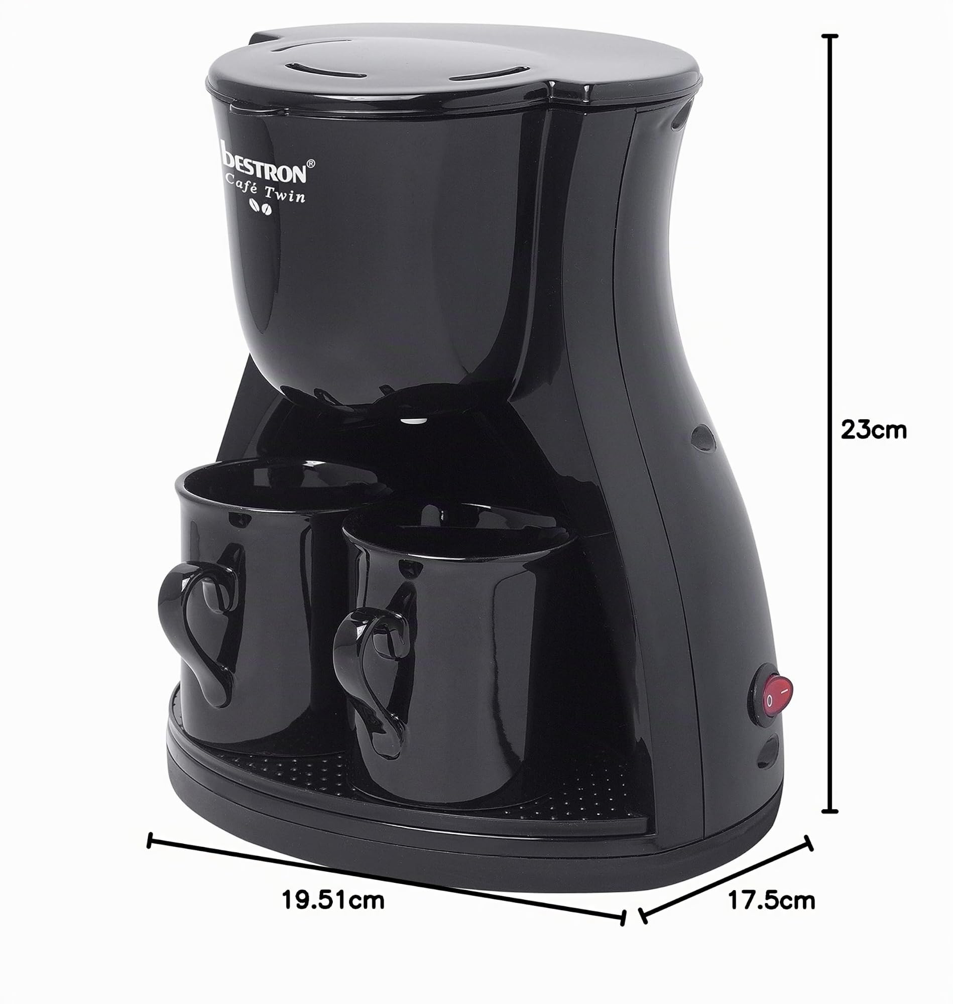 bestron-acm8007be-duo-machine-caf-filtre-2-tasses-avec-2-tasses-en-porcelaine-24 image 3