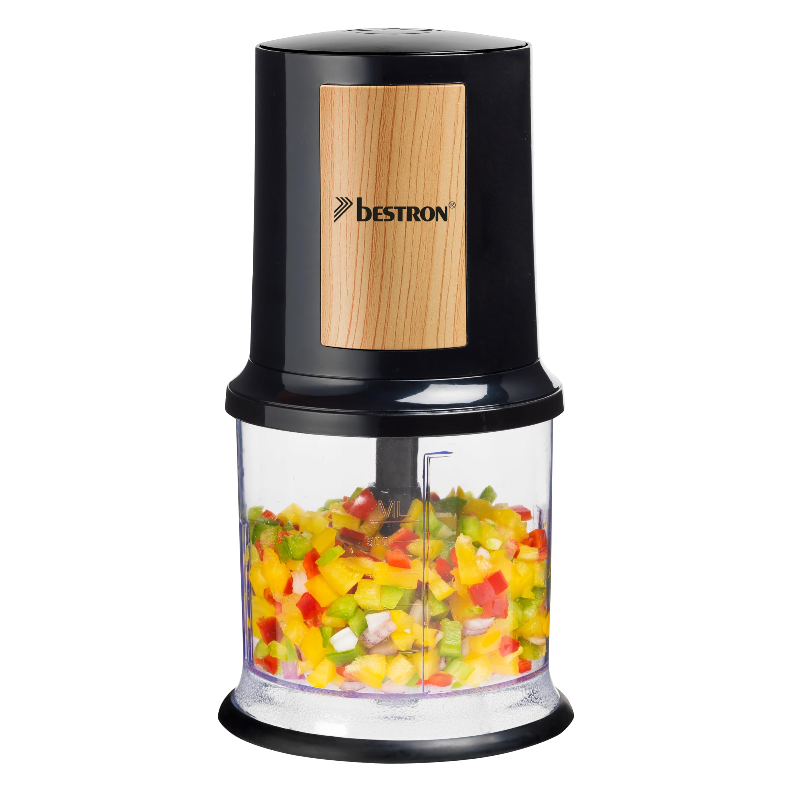 bestron-akc200-mini-hachoir-lectrique-500-ml-2-lames-inox-400-w-noir-argent image 5