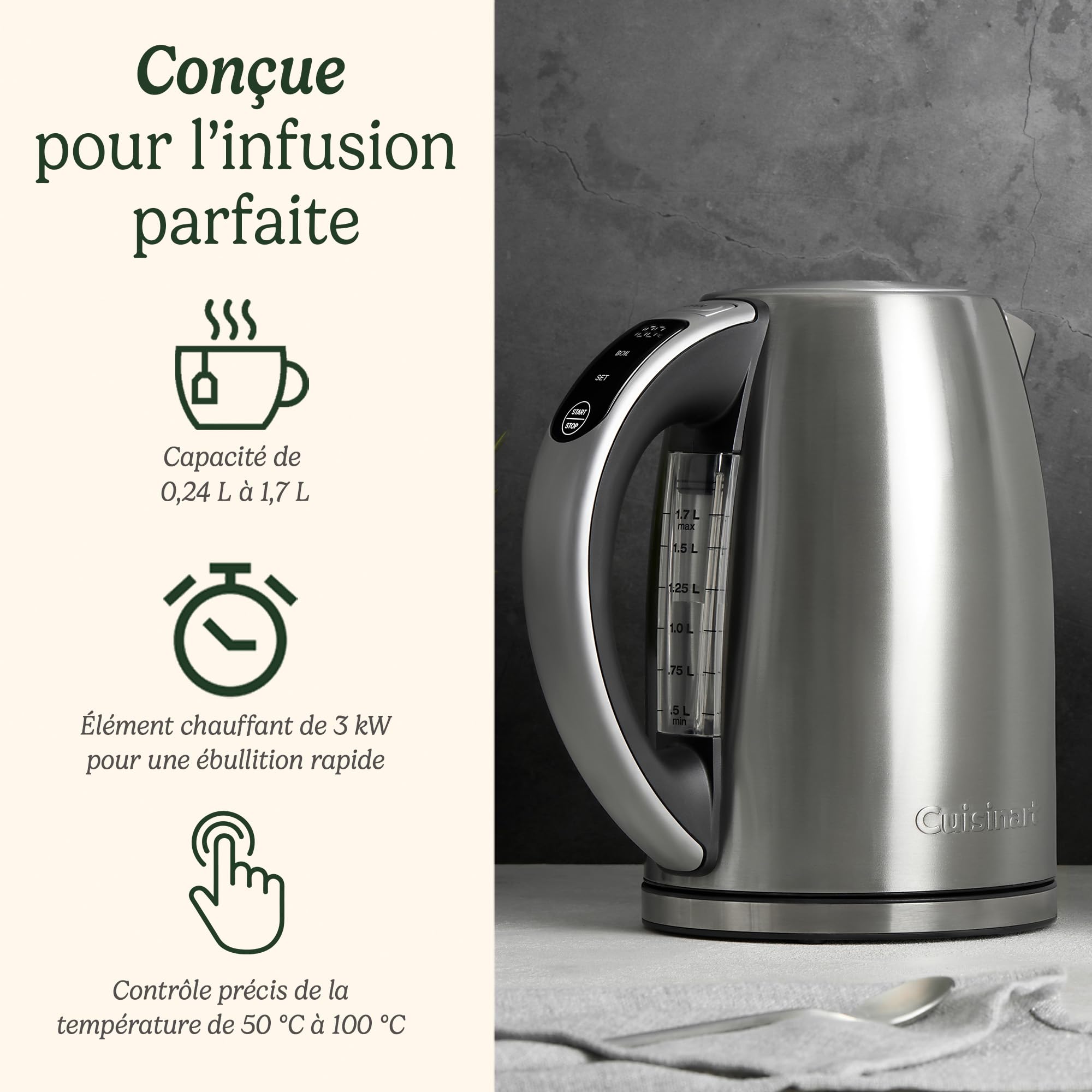 cuisinart-smartelite-bouilloire-lectrique-1-7-l-inox-cran-tactile-temp-rature-r- image 2