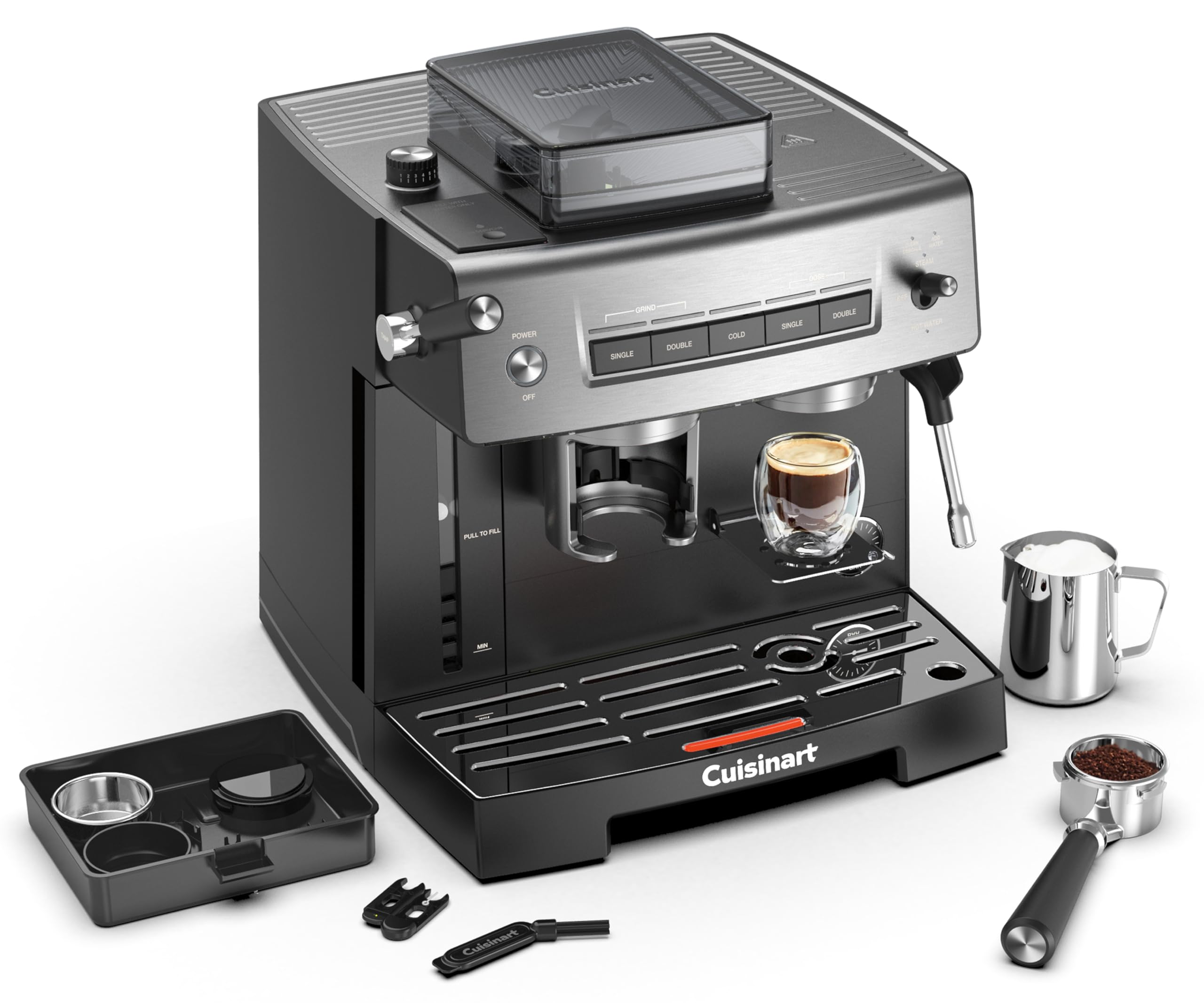 cuisinart-machine-espresso-avec-broyeur-int-gr-20-bars-moulin-16-r-glages-mousse image 1