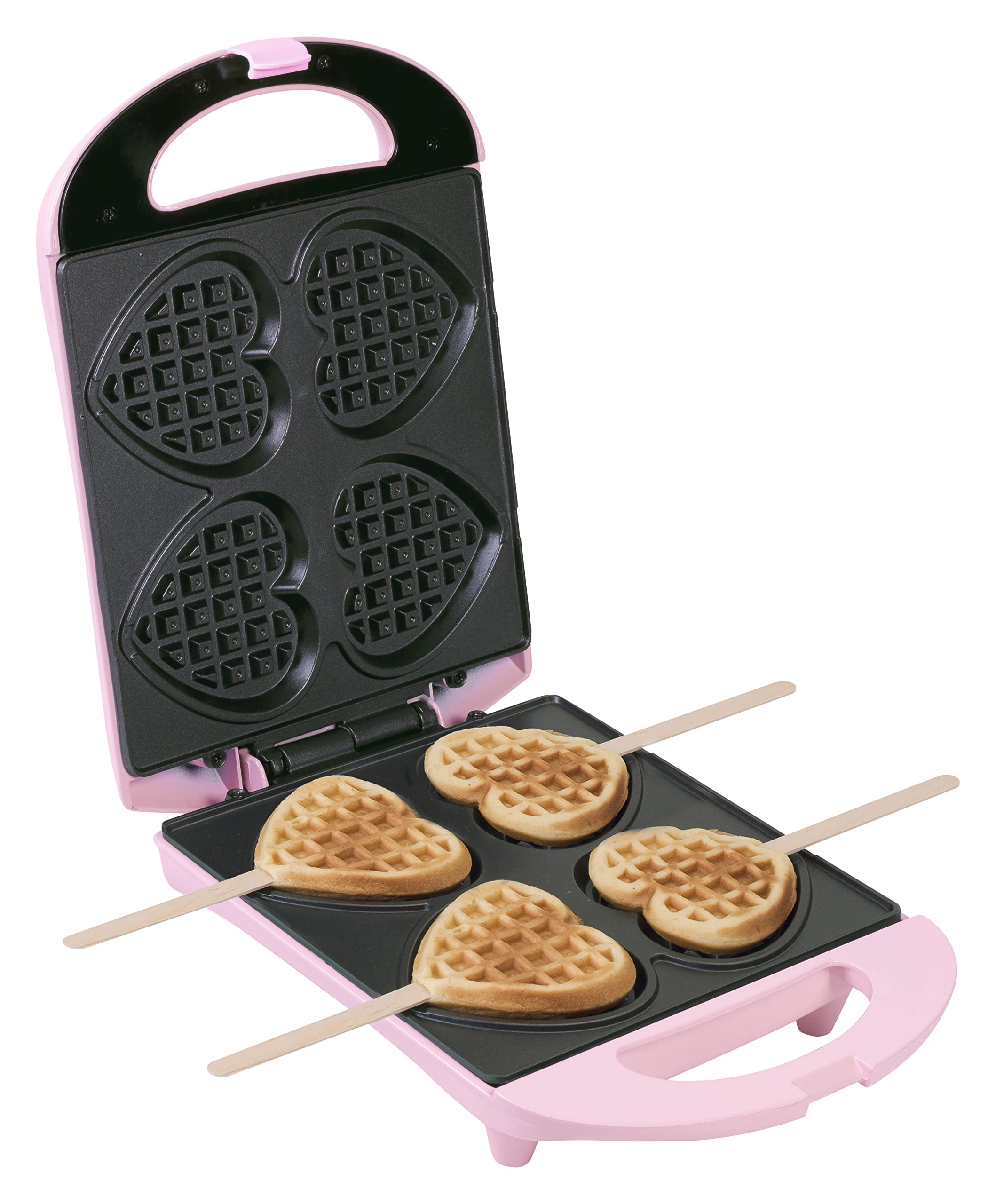 bestron-dsw271p-sweet-dreams-gaufrier-gaufres-c-ur-sur-b-tonnet-4-gaufrettes-r-t image 1