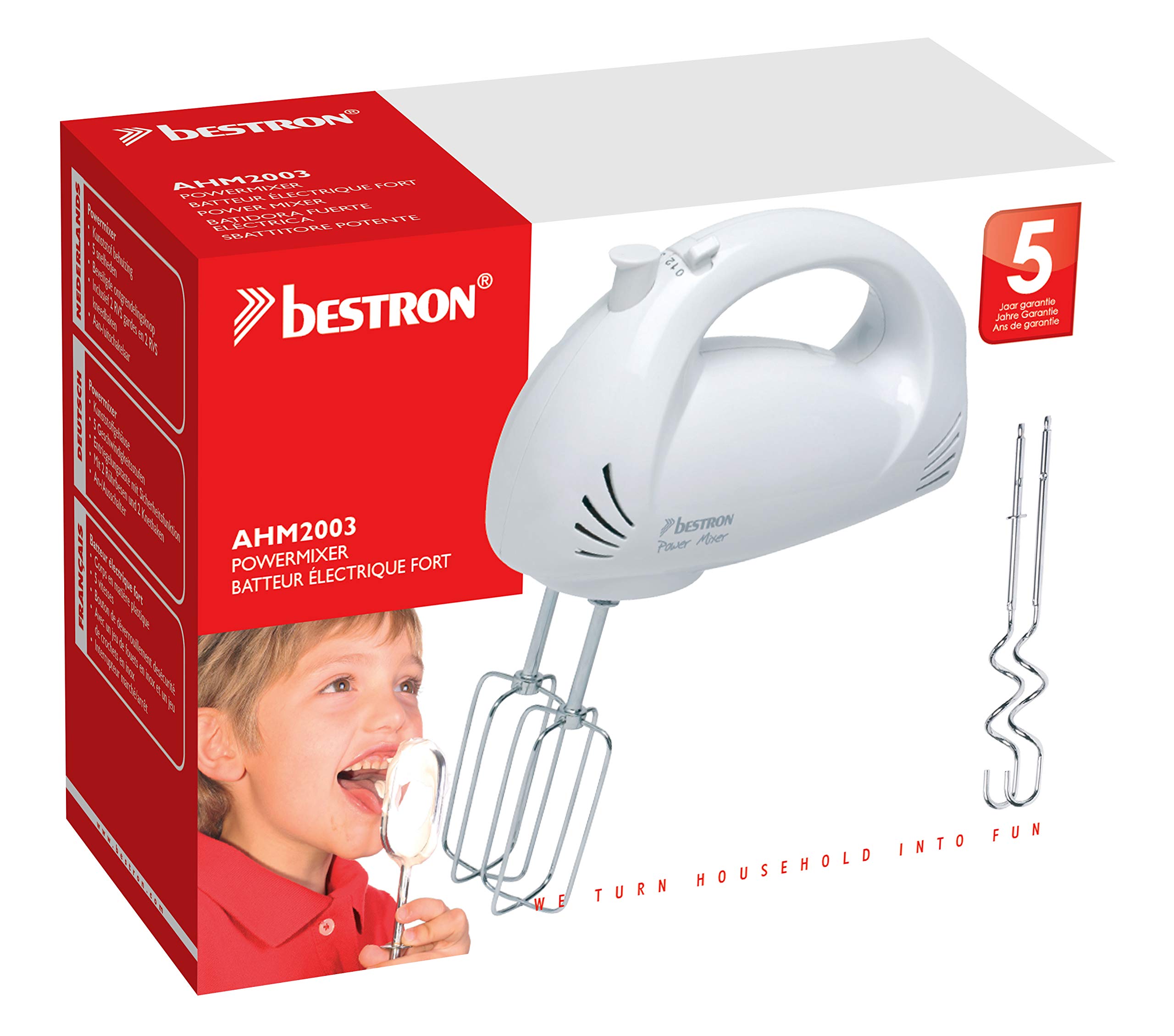 bestron-ahm2003-batteur-lectrique-compact-5-vitesses-150-w-avec-fouets-et-croche image 2
