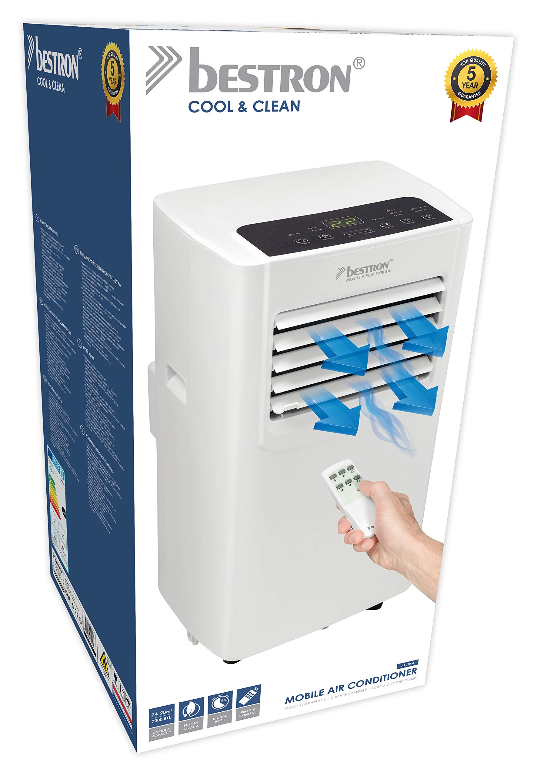 bestron-aac7000-climatiseur-mobile-3-en-1-7000-btu-avec-t-l-commande-et-minuteri image 7