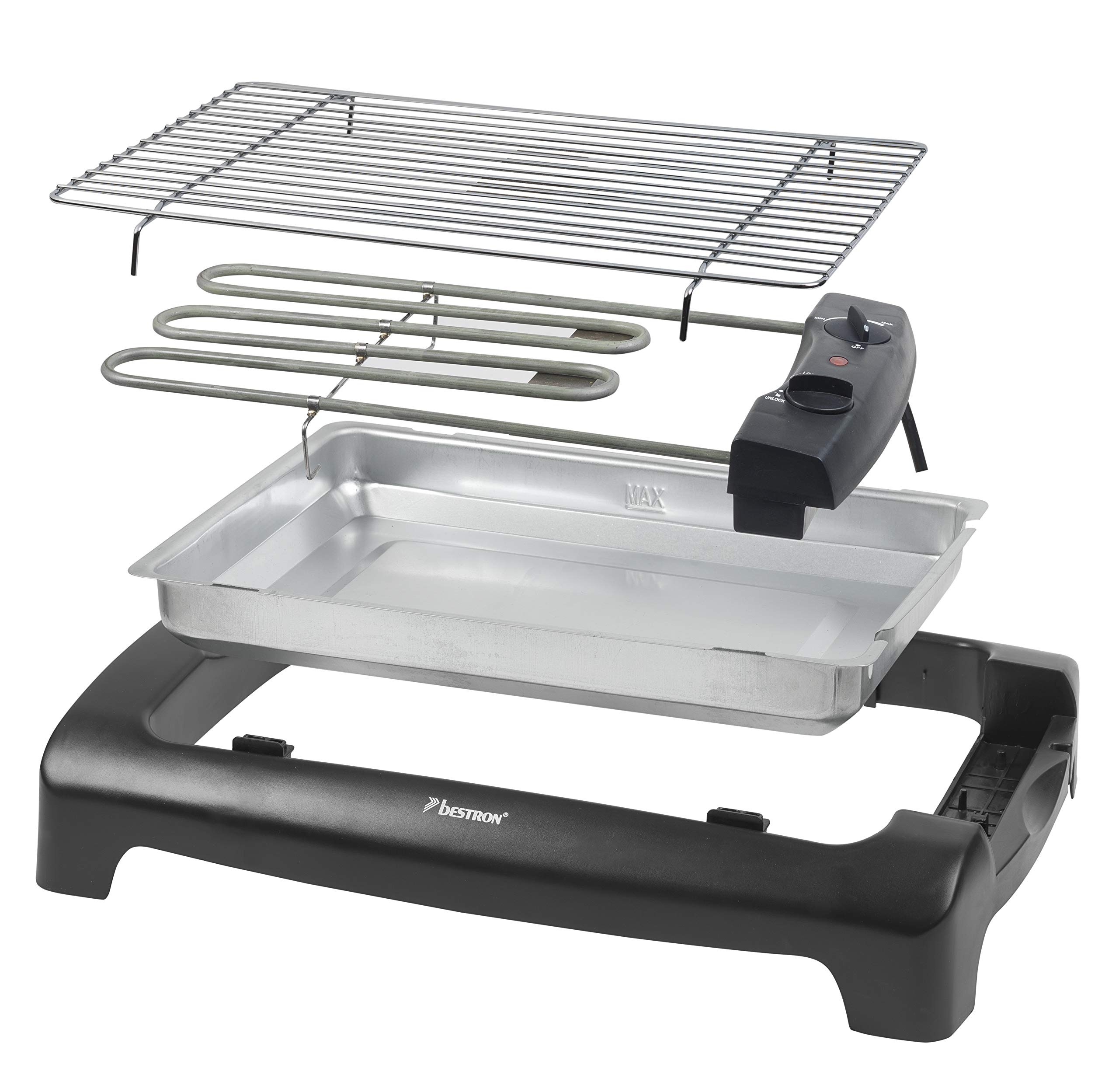 bestron-aja802t-barbecue-de-table-lectrique-2000-w-grille-36-x-28-cm-pieds-haute image 3