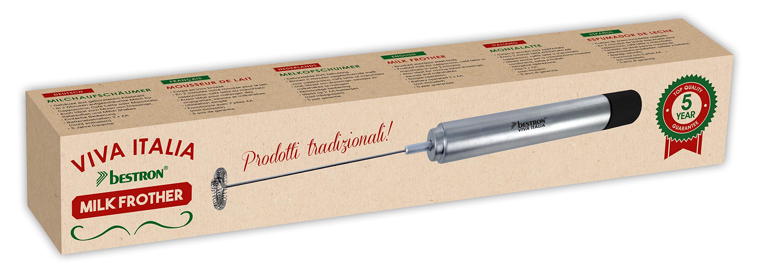 bestron-amf800z-viva-italia-mousseur-lait-lectrique-sur-piles-fouet-acier-inoxyd image 3