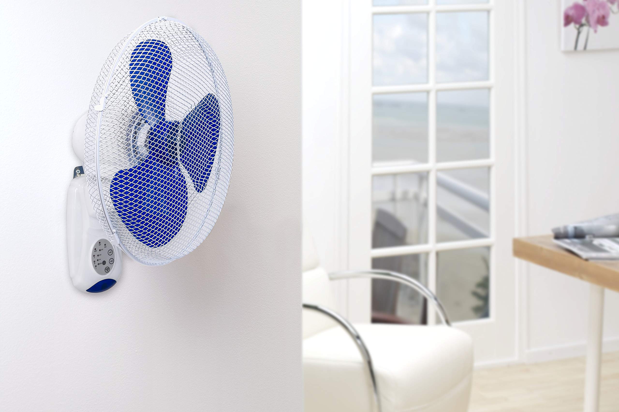 bestron-awf40rem-ventilateur-mural-avec-t-l-commande-minuterie-7-5-h-3-vitesses- image 4