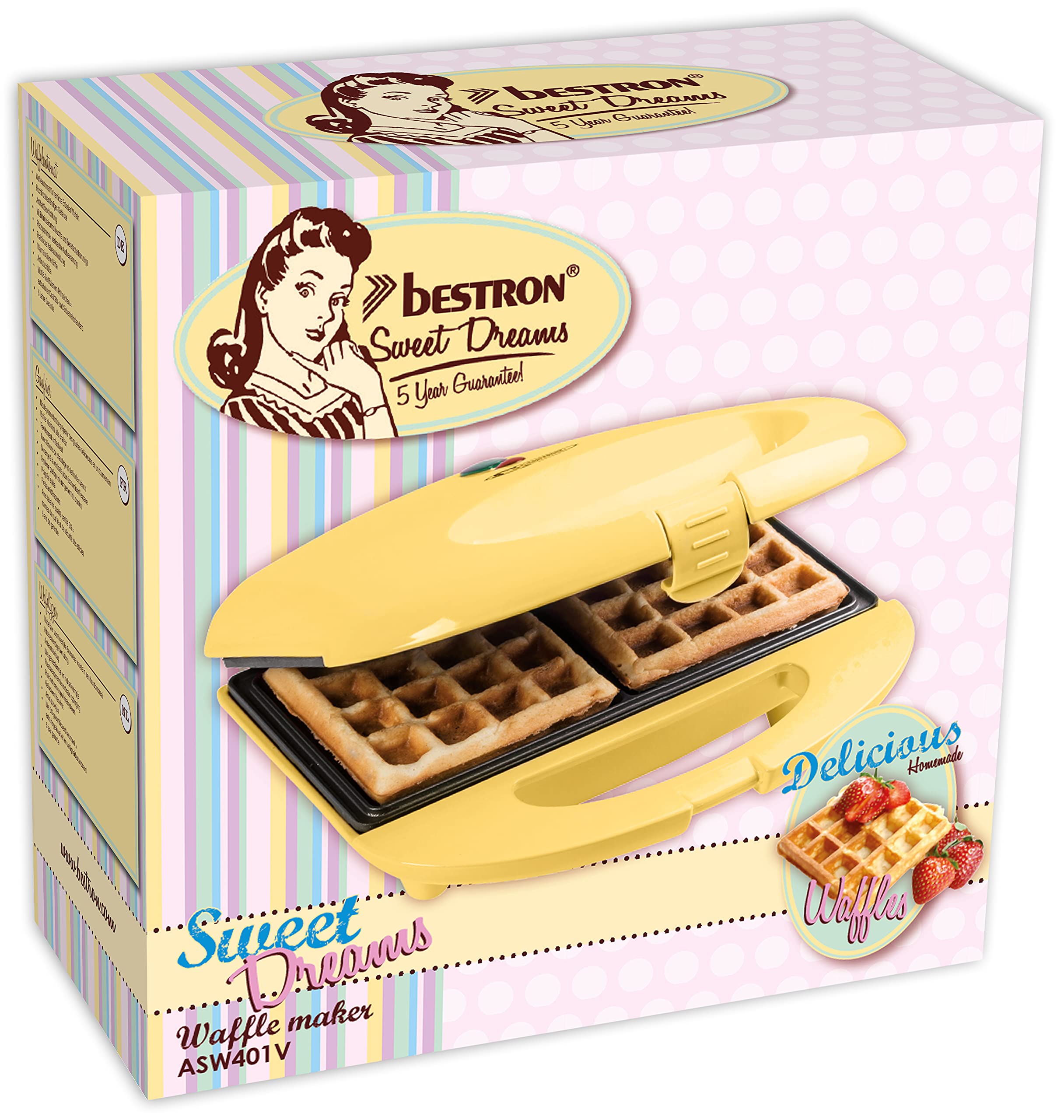 bestron-asw401v-gaufrier-gaufres-de-bruxelles-r-tro-rev-tement-antiadh-sif-700-w image 5